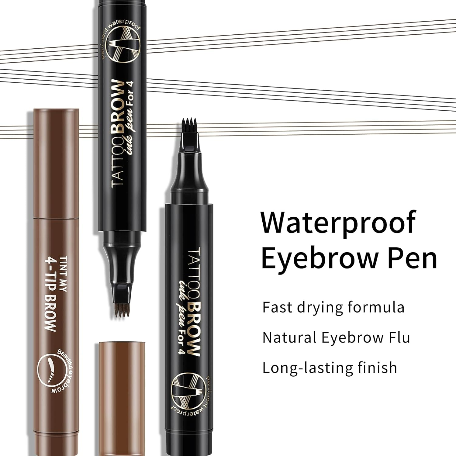 Boobeen Liquid Eyebrow Pen, Microblading Brow Pen with Precision Tip Applicator, Waterproof Eyebrow Pencil for Long-Lasting Eye Makeup - 03 image number 6