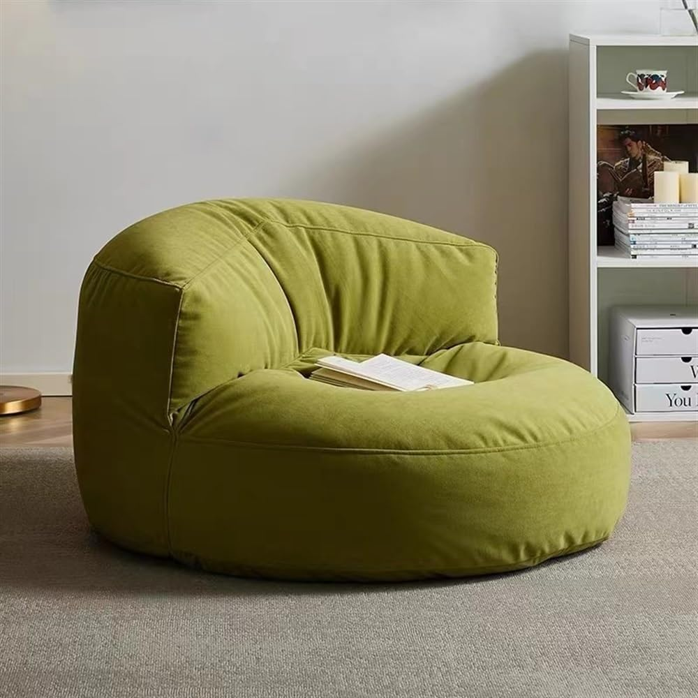 Bean Bag Chair Bean Bag Cover Chenille Single Lazy Sofa Cover Bean Bag Pouf Chair for Bedroom Living Room Garden, No Filler Kids Adults (Color : Mustard Green, Size : Empty Cover) - Cyan image number 7