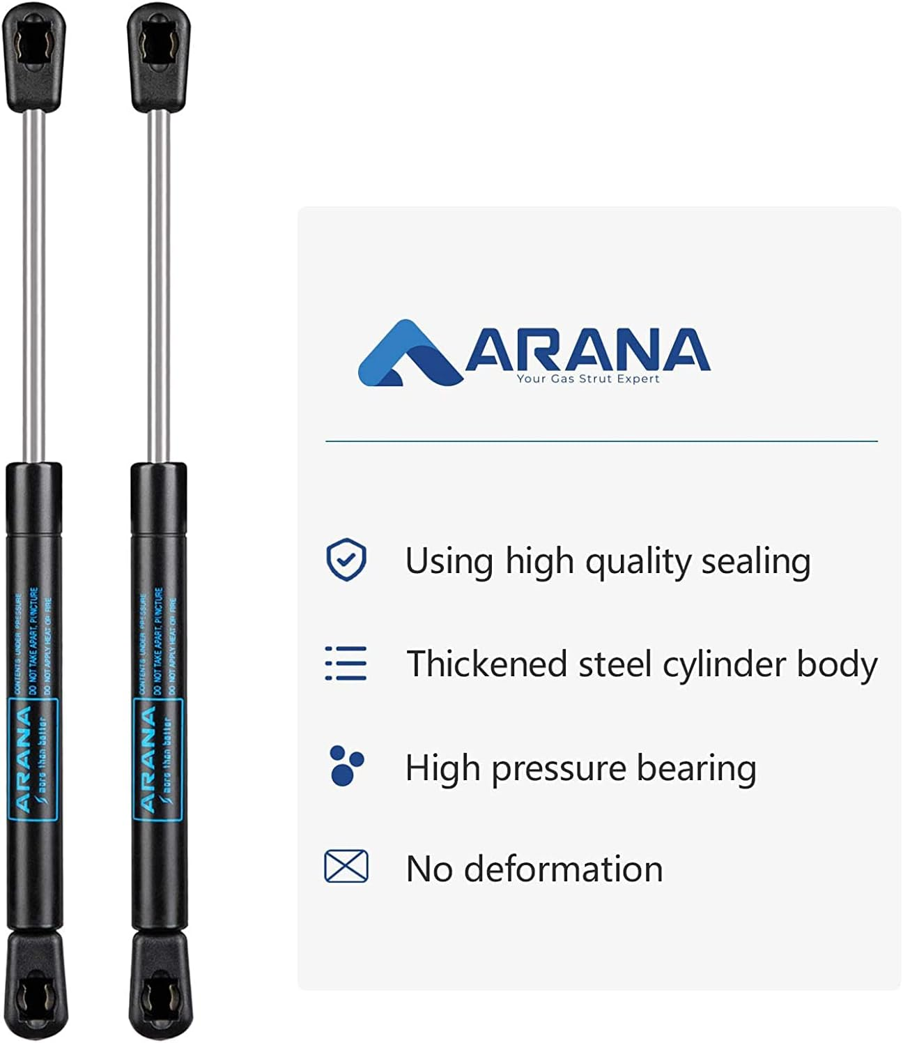 2Pc Set 24LB per Shock Lift Support Kit for Truck Cap RV Bed Tool Box Cabinet 12" 14" 15" image number 4