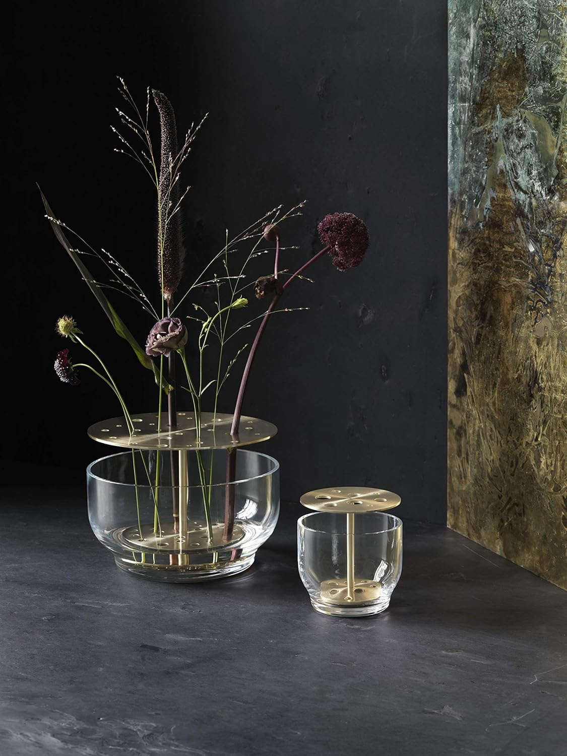 Fritz Hansen 840141 Flower Base, Ikebana Base, Small, 4.7 X 4.7 X 5.1 Inches (12 X 12 X 13 Cm), Clear Glass image number 2