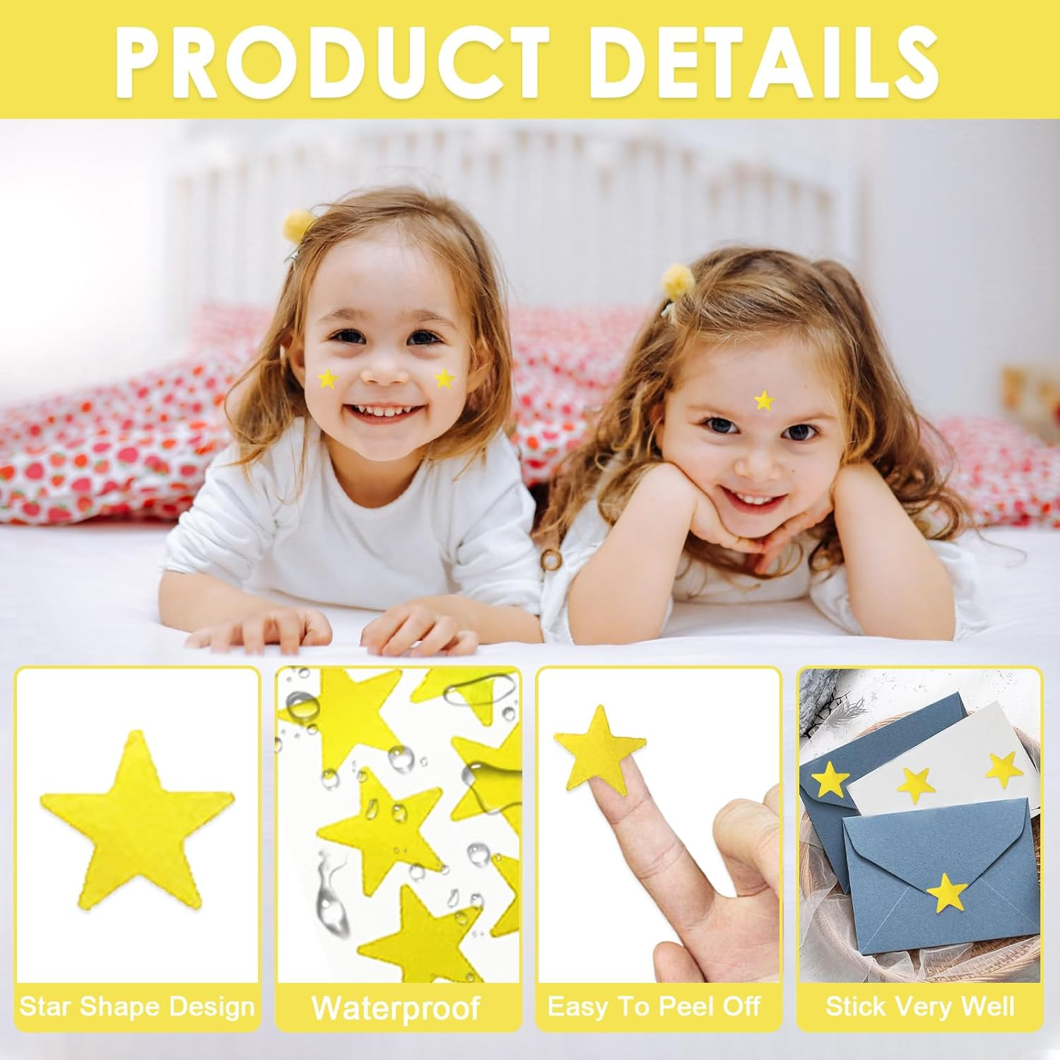 Tehttz 1800Pcs Gold Star Stickers, 30 Sheets Tiny Holographic Foil Stars Stickers for Reward, School Planner, DIY or Decoration, Classroom Teacher Supplies image number 4