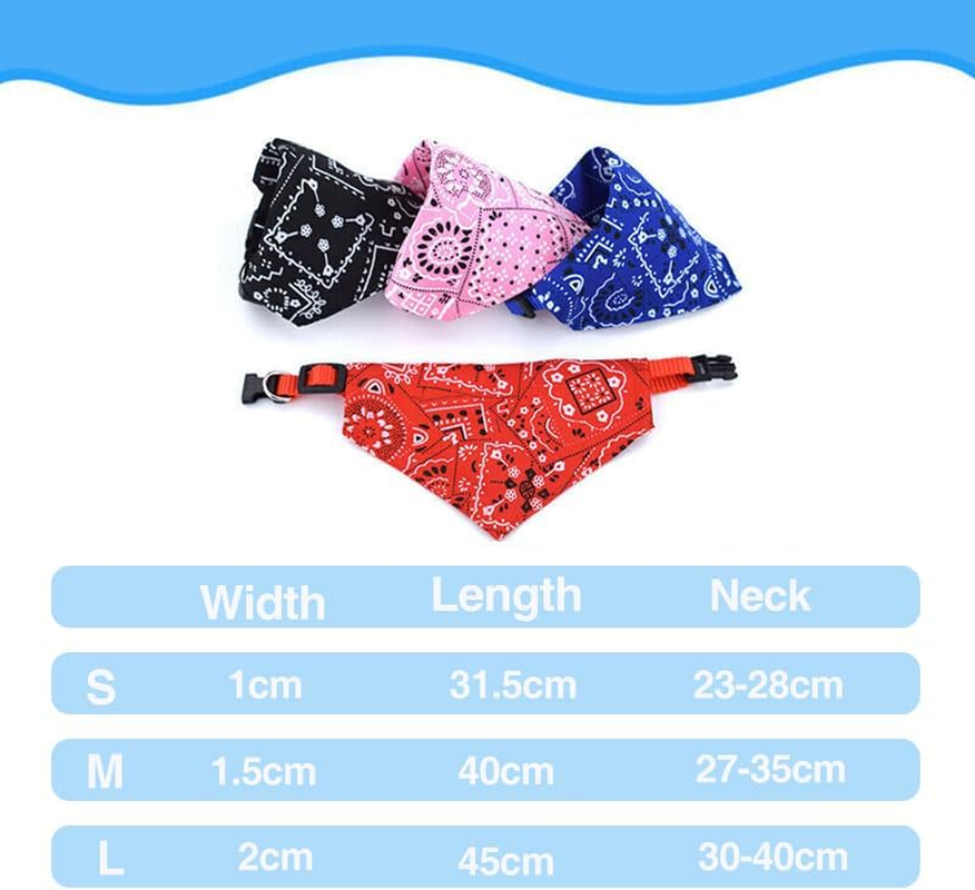 AIMALL Adjustable Pet Dog Bandana Collar, Triangle Scarf for Small to Medium Dogs & Cats, Decorative Neckerchief, Cotton & Nylon Material, S/M/L Sizes, Fashion Accessory image number 3