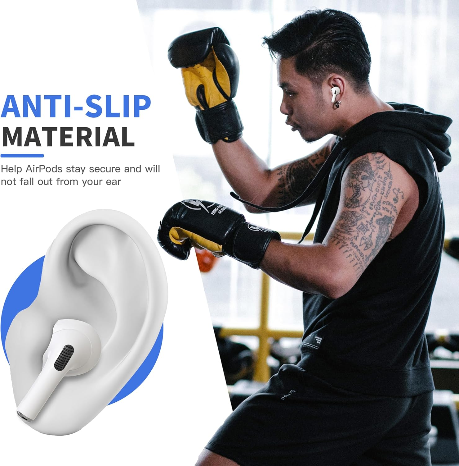 Damonlight 2 Pairs Ear Tips for Airpods 4 Grip Silicone Earbuds Cover [Added Storage Pouch][Us Patent Registered] Compatible with Apple Airpods 4Th Generation (White) image number 4