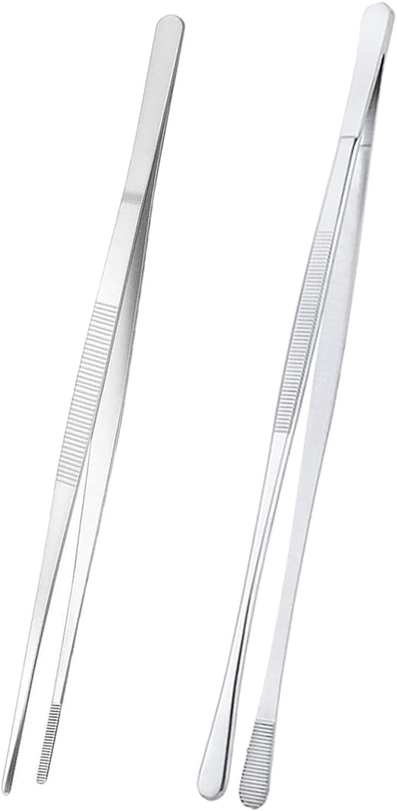 2 Pcs Kitchen Tweezers,12 Inch Stainless Steel Grill Tweezers Tongs for Cooking,Bbq,Repairing image number 2