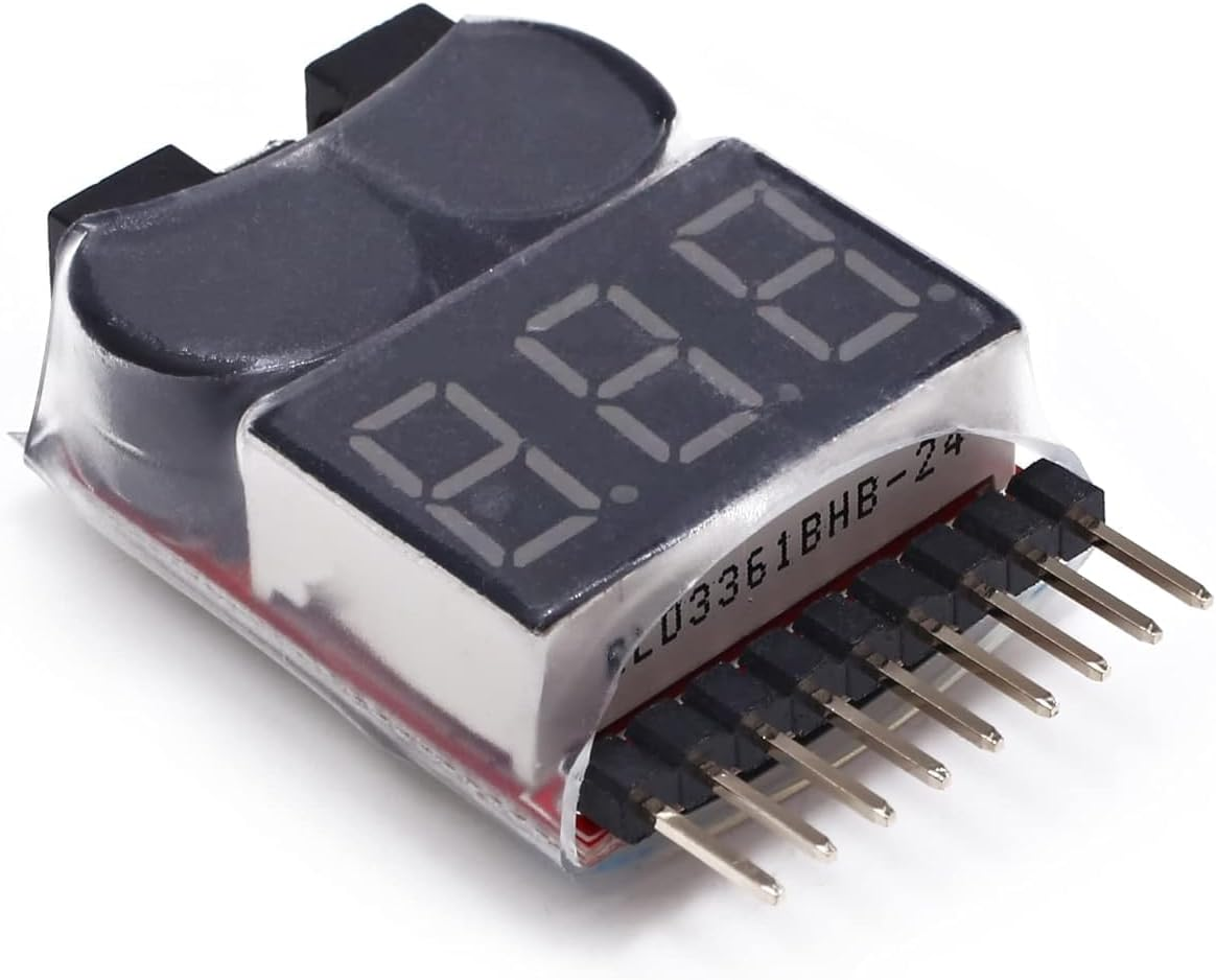 RC Lipo Battery Low Voltage Alarm 1S-8S Buzzer Indicator Checker Tester LED for Lipo Life Limn Li-Ion Battery image number 3