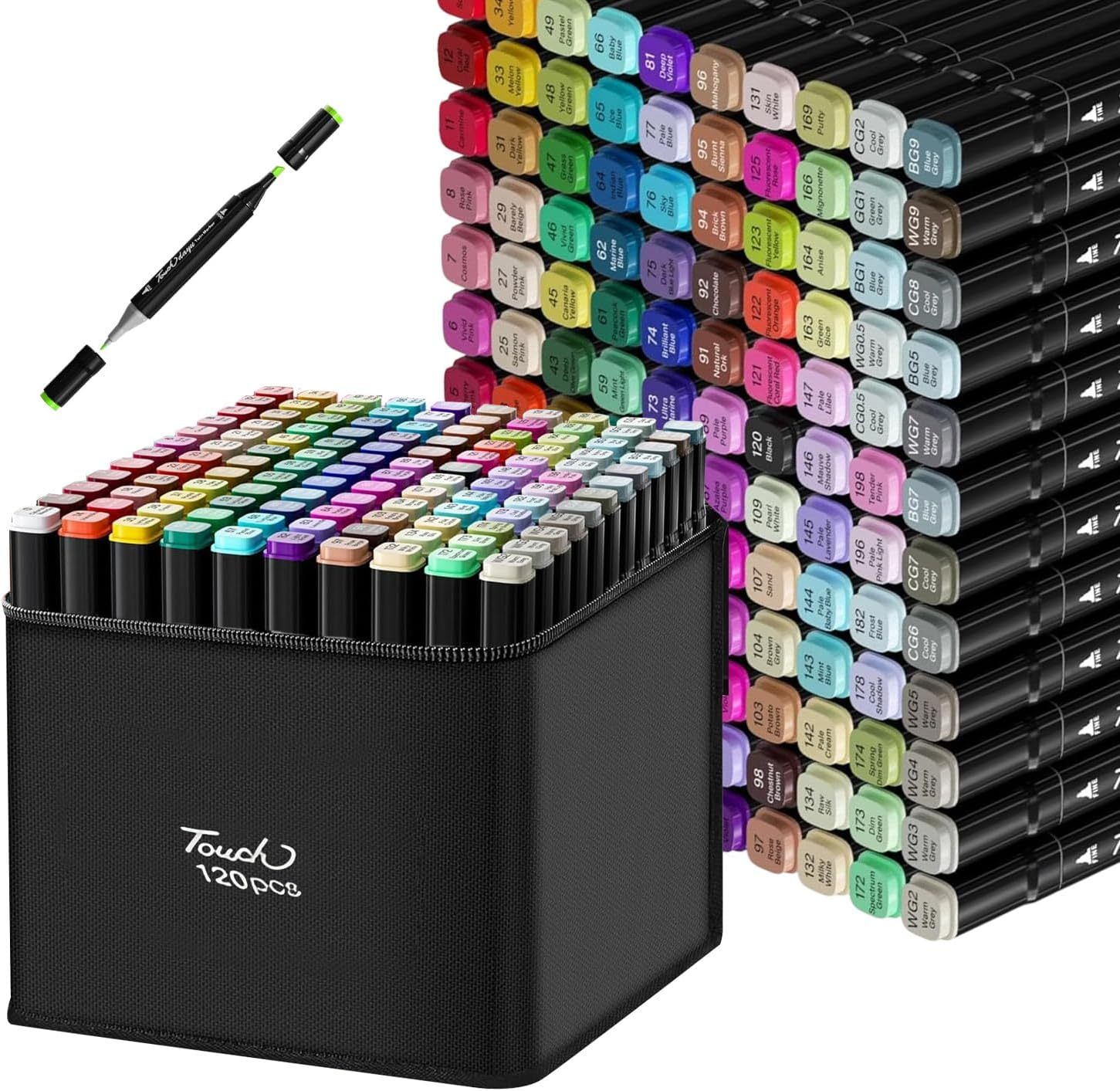 120 Colors Alcohol Markers Dual Tips, Art Markers Set Double Tipped for Kids & Adult, Highlighter Pen Sketch Markers for Painting, Coloring, Sketching and Drawing image number 4