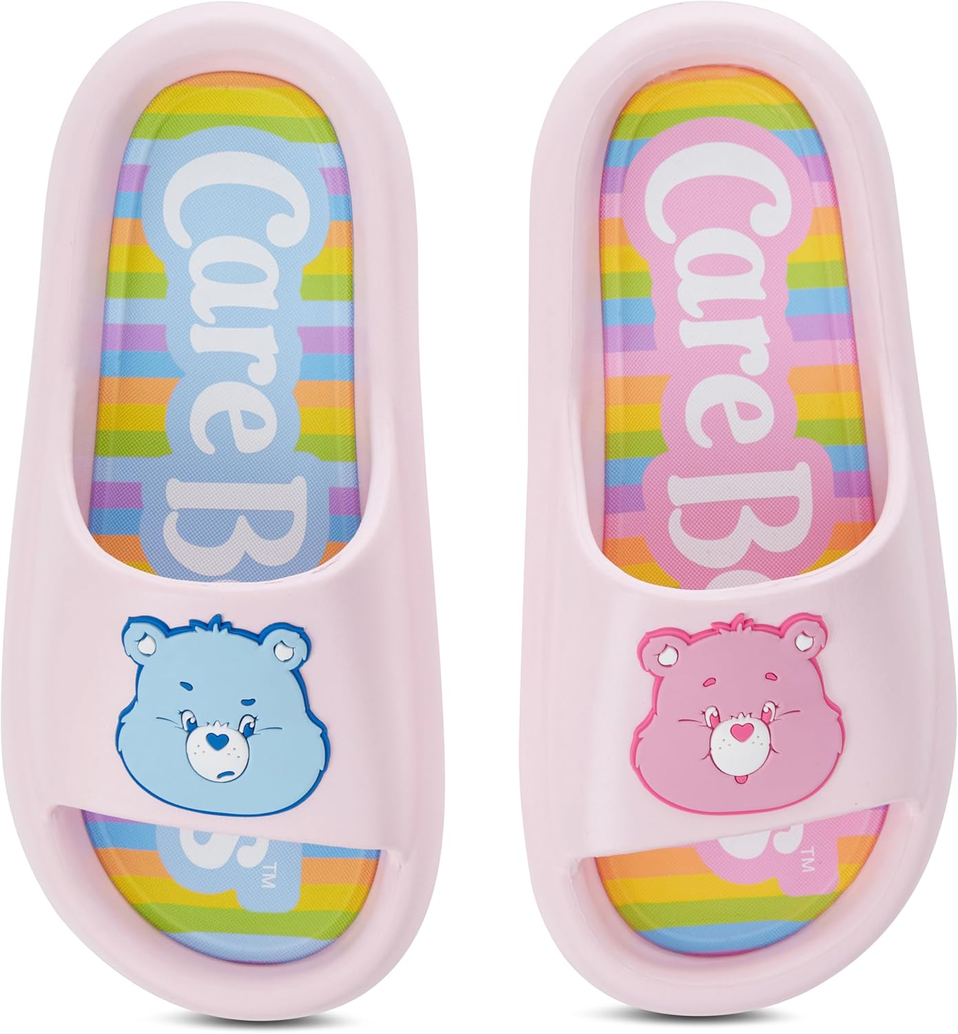 Care Bears Ladies Comfort Slides - Ladies Classic Comfort Foam Slide Sandals - Cheer Friend Funshine Good Luck Slip on Slides image number 1