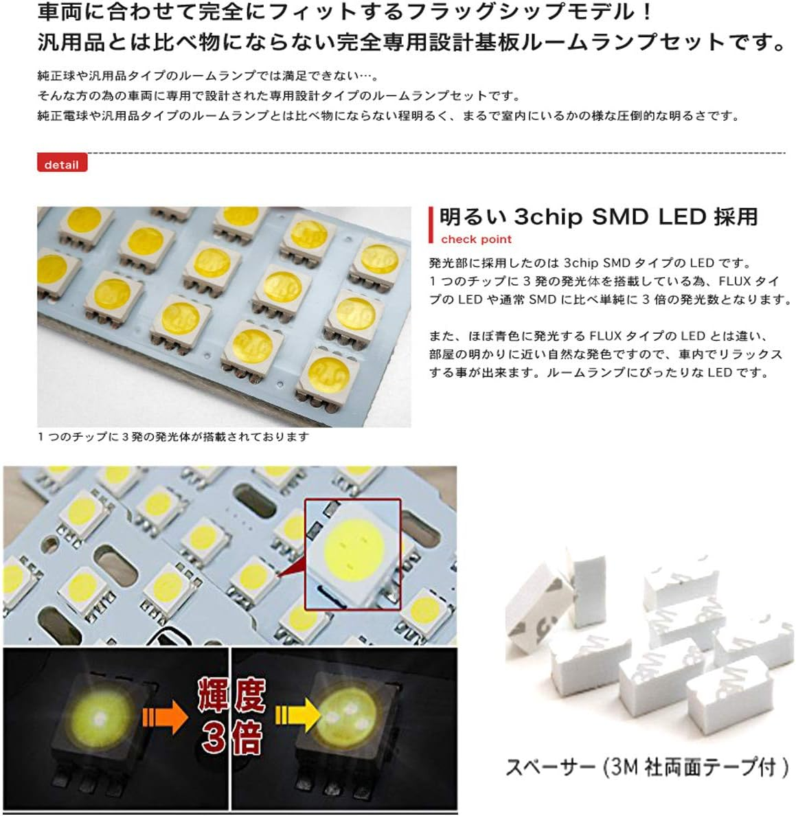 Jimny JB64 JB74 Jimny LED Room Lamp, New Model Jimny Sierra Special Design, White LED Bulb, Light, Indoor Light, Suzuki, Jimny Sierra, 9 Points, 50 Routes, E-Auto Fun Authentic Product image number 6