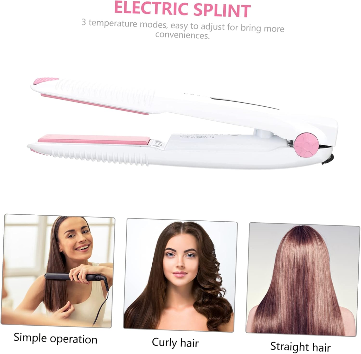 BAZEITFLOW Travel Cordless Hair Curler Straightener USB Rechargeable Mini Styling Tool for Women Men Lightweight Portable for Effortless Styling Anywhere image number 2