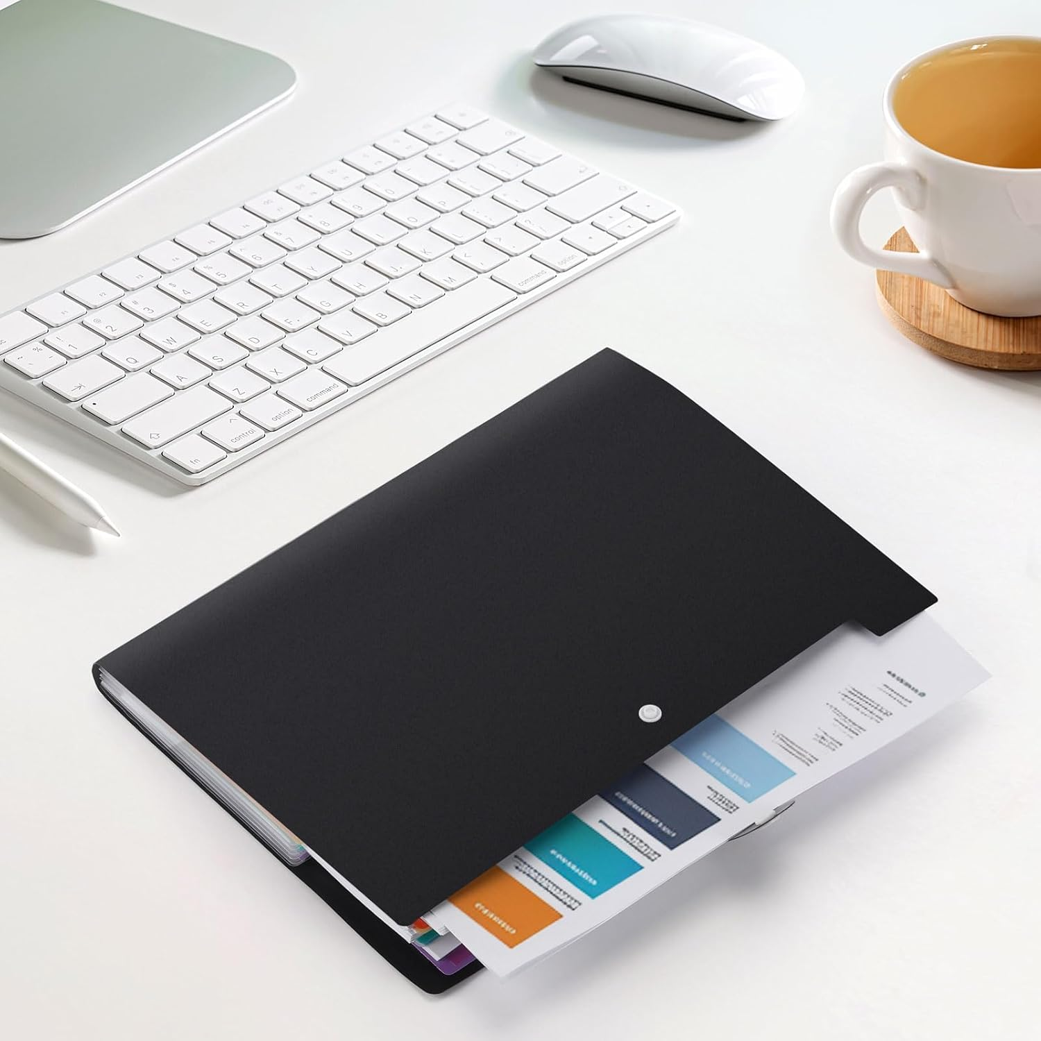 BTYMS 7-Pocket Expanding File Folder with Rainbow Interior 32.5X24Cm Document Folder&ndash; Letter Size Accordion File Organizer, Durable Document Organizer for School, Office, Home Supplies (Black) image number 3