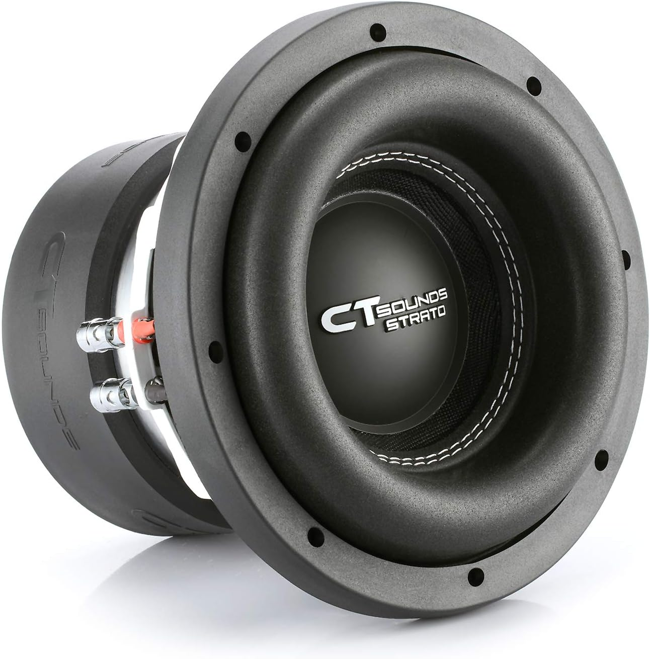 CT SOUNDS 8 Inch Car Subwoofer - Dual 2 Ohm Impedance, 2" Voice Coil, 900W Peak Power, Rubber Surround for Car Stereo Sound System - Strato 8 D2