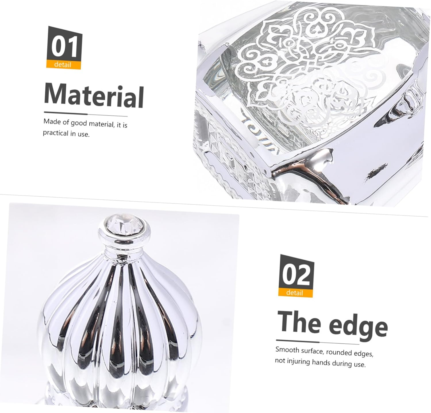 Aroma Roller Bottles 10Ml Glass Portable Perfume Supply Bottles with Silver Cap 2Pcs for Travel and Personal Use image number 5