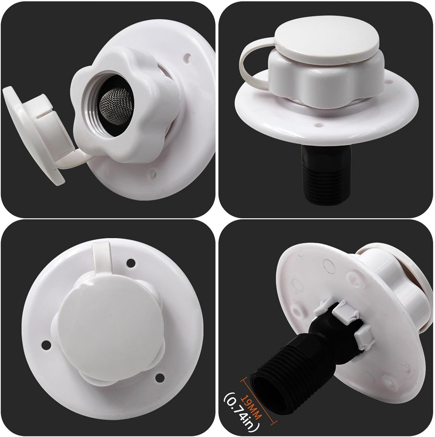 POCHY RV Water Inlet | RV Water Fill Hatch - Reusable RV Fresh Water Fill Hatch Inlet for RV Trailer Motorhomes Caravans image number 5