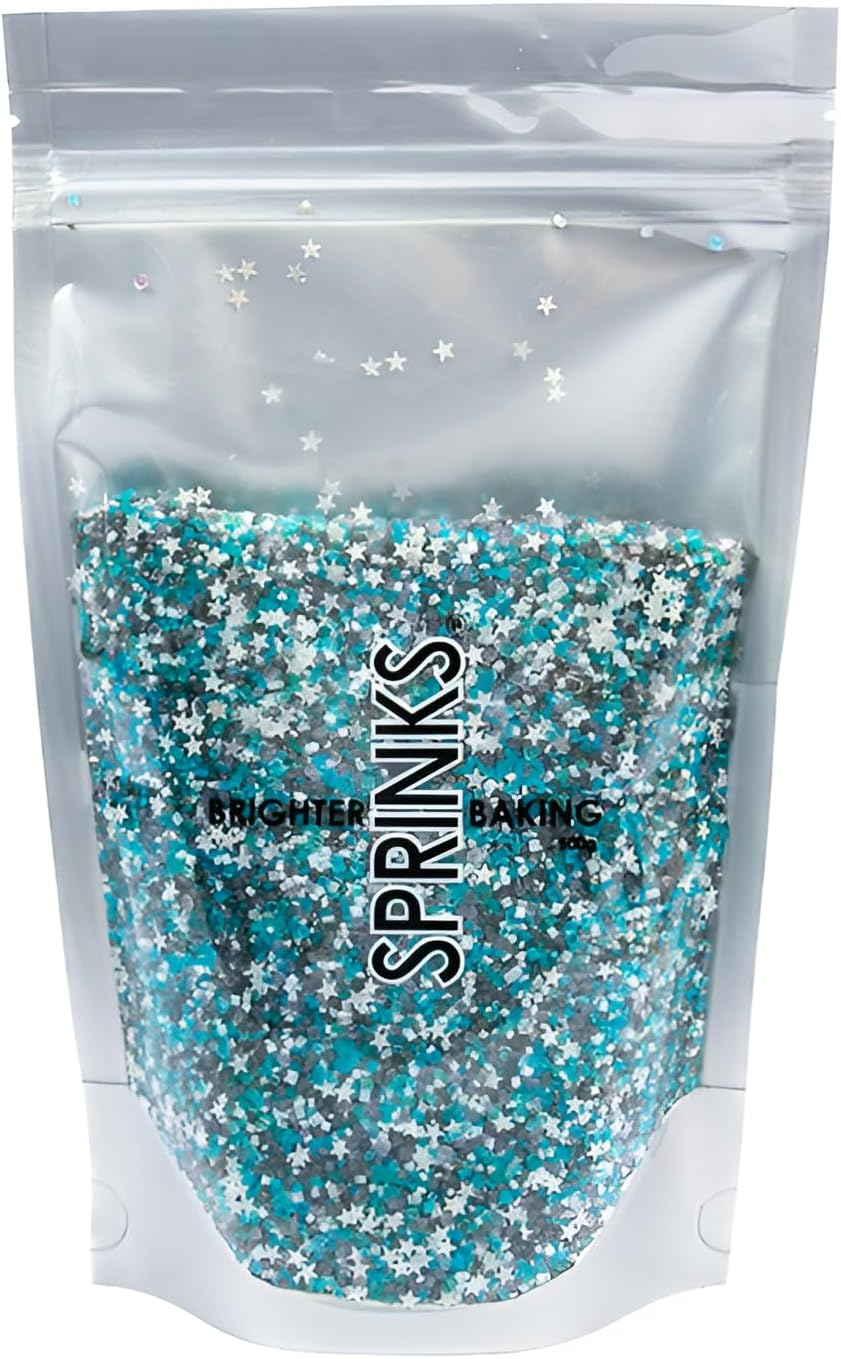 Sprinks Galaxy Glitz Sprinkles - Edible Cake Sprinkles | Cupcake Sprinkles | Galaxy Sprinkles | Space Sprinkles | Star Sprinkles | Coloured Sugar Crystals | Baking Sprinkles | Cake Decorating 500G image number 1