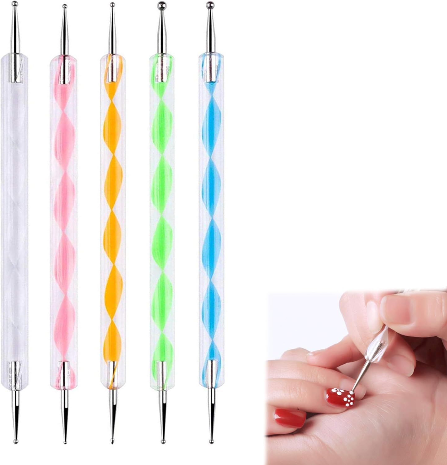 5 Nail Brush Set, Nail Art Brush, Nail Brush Set for Gel Nails, Professional Painting Pen for Gel Nails, UV Gel Nail Design image number 3