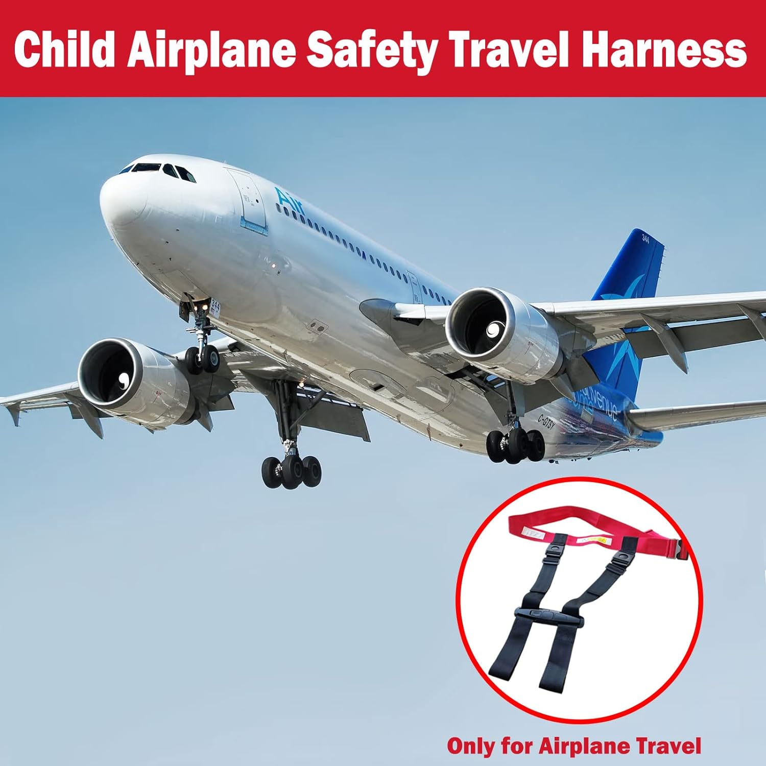 Child Airplane Safety Travel Harness, Safety Restraint System Helps Keep Your Child Safe, Child Aviation Flight Seat Device/Seat Belt Accessories for Child Travel image number 1