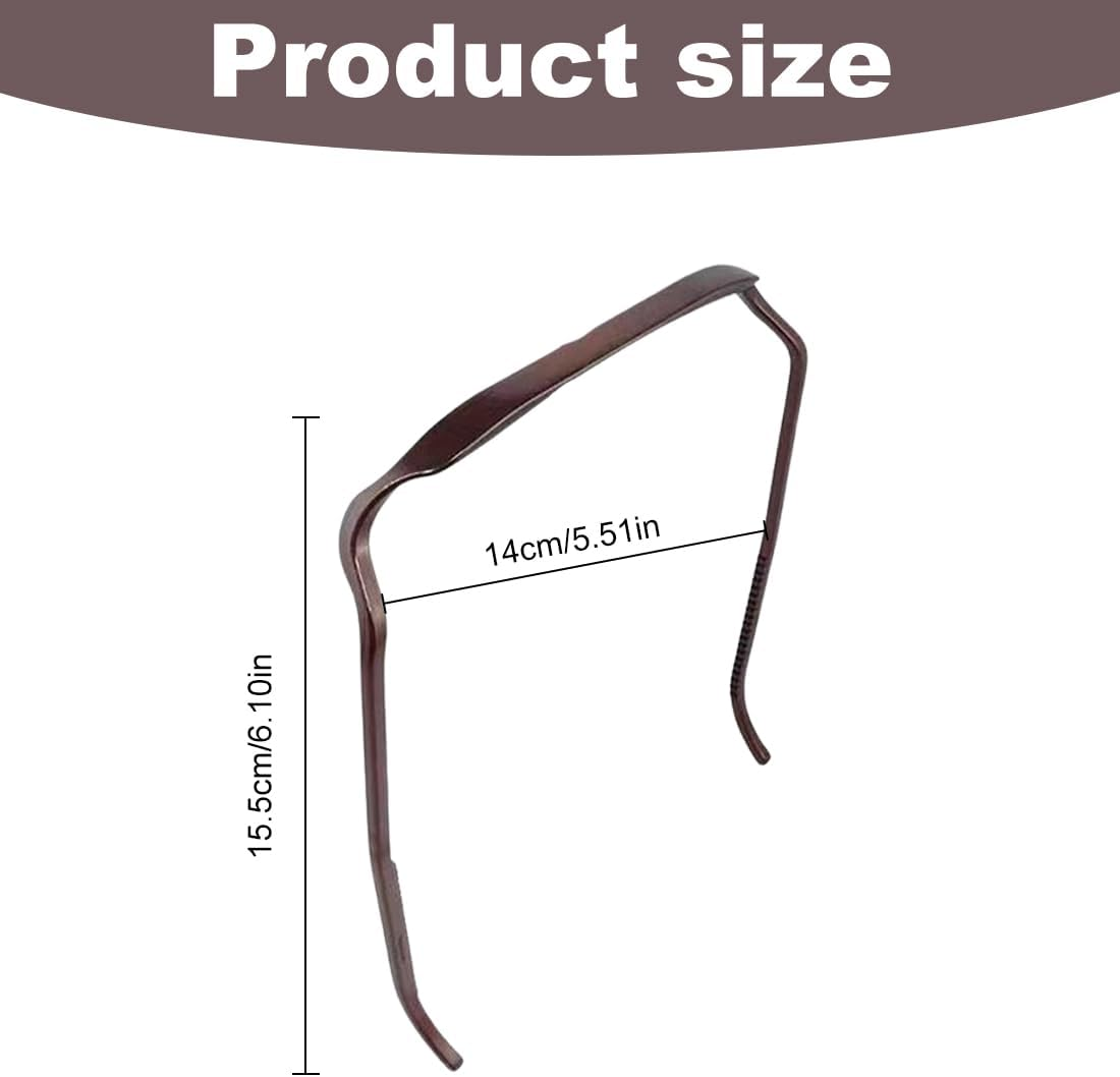 Curly Thick Hair Large Headband, 4 Pieces Square Headband Hinged Headband, Sunglasses Headband, Hair Hoop Sunglasses, Headband like Sunglasses, Hair Hoop Headband for Men Women (2 Colours) image number 5