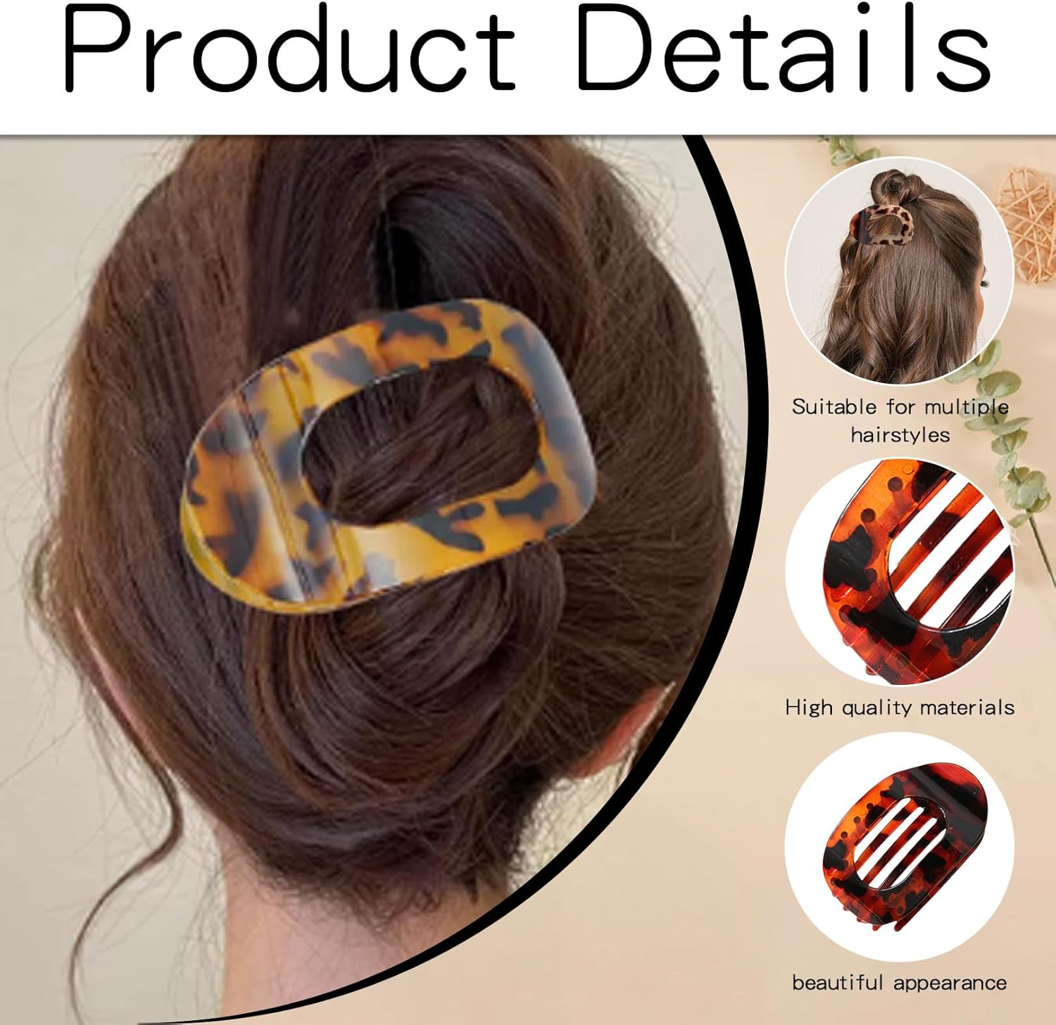 Pack of 4 Hair Clips for Women, Flat Hair Clips for Dunn Hair, Strong Hold Side Hair Clips (Black) image number 3