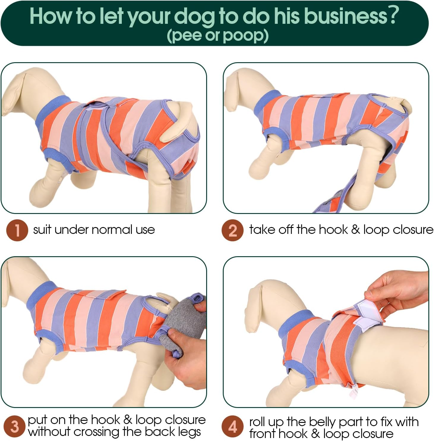 Kuoser Dog Bodysuit after Surgery and Castration - Breathable Body for Dogs and Cats - Anti-Wound Licking Suit - E-Collar Alternative