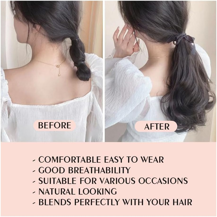 Synthetic Hair Extensions Wigs Women Toupee Short Wavy Curly Claw Ponytail Women Hair Hair Extensions Hair Wigs Clip In（Dark Brown） image number 3