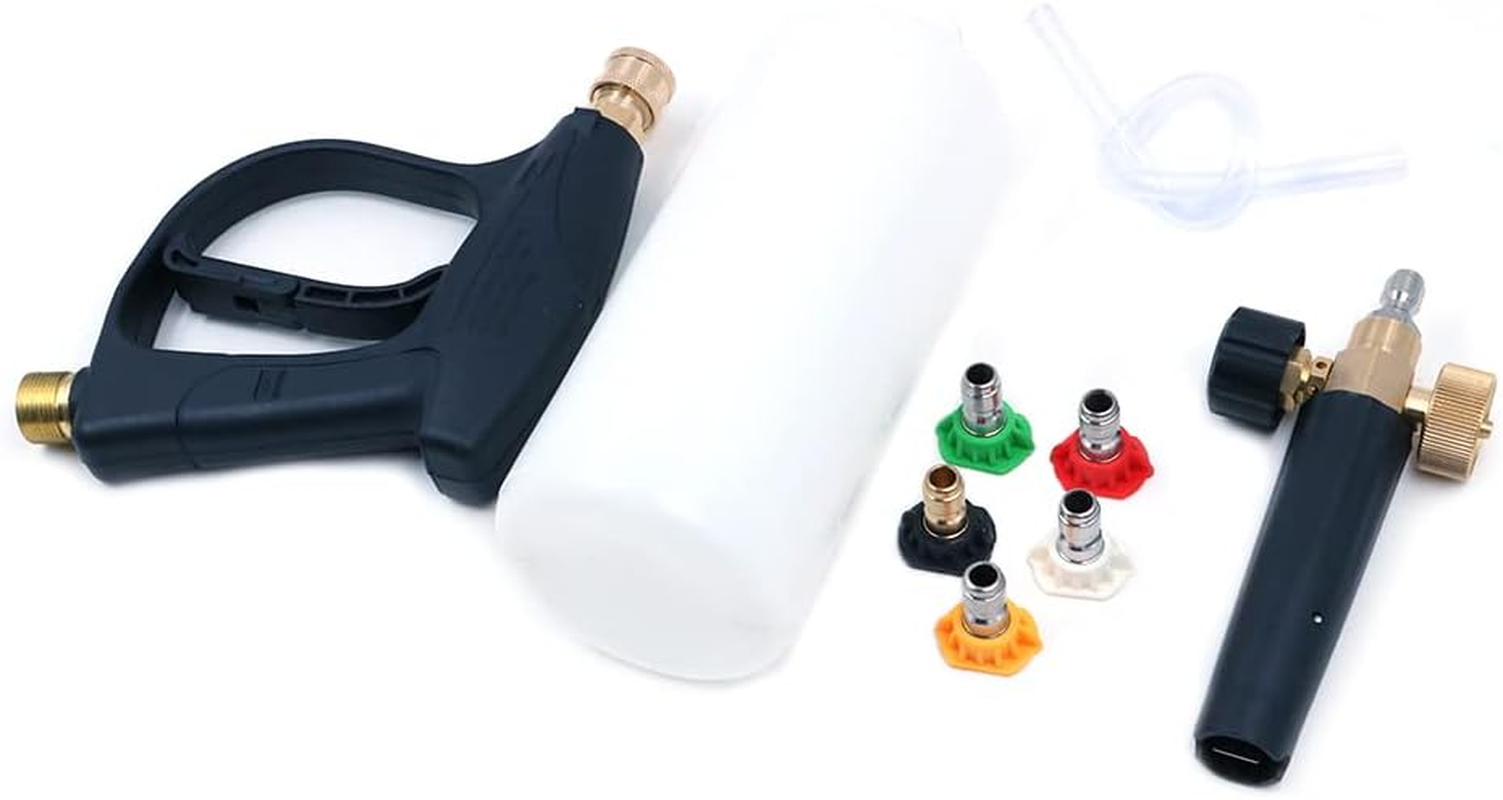 Foam Cannon M22 Gun Kit 1L Snow Foam Lance Foam Blaster High Pressure Car Washer Gun Adjustable Jet Wash Quick Release, 3000 PSI, with 5 Nozzle Tips image number 5