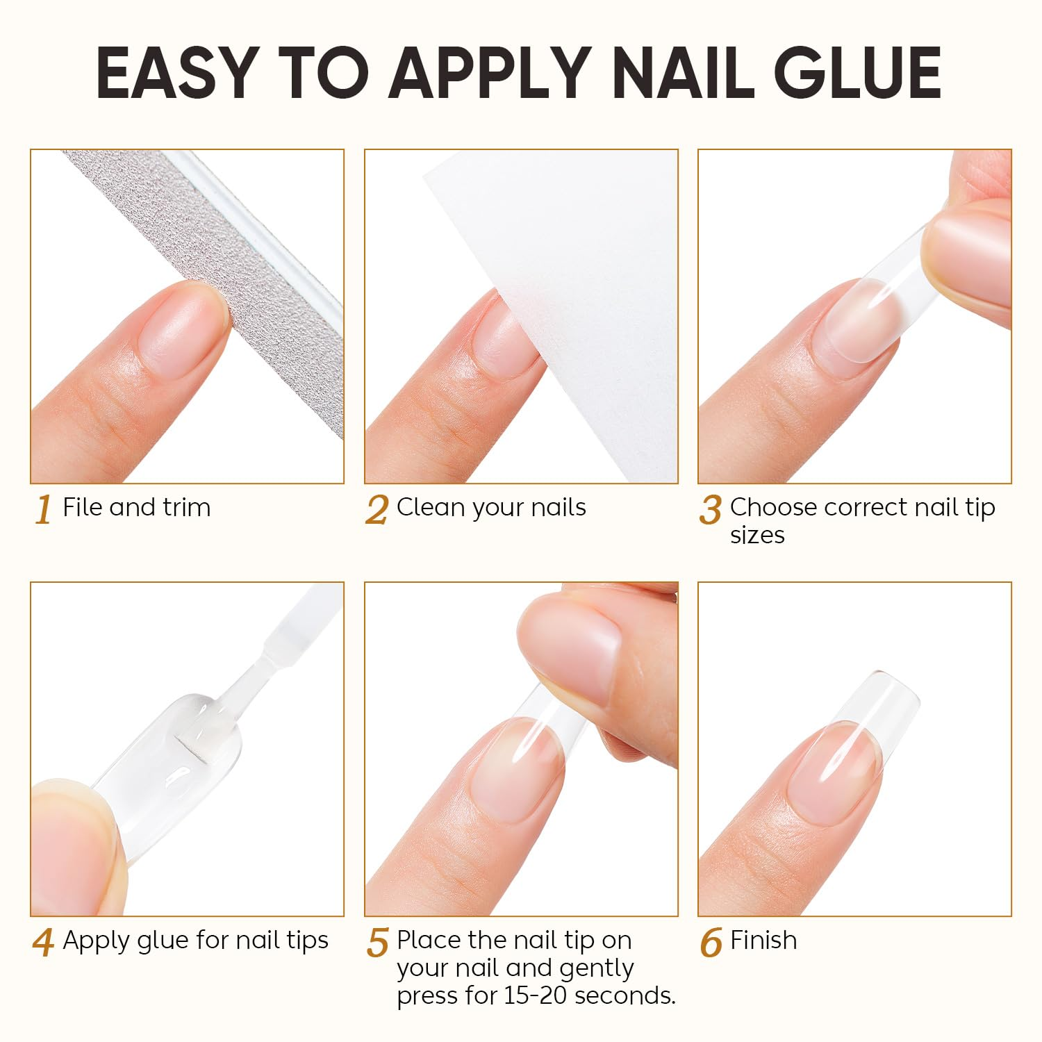 Nicedeco Nail Glue and Remover Set for Press on Nails, Ultra-Strong Medical Grade Formula for Fake Nails, Brush-On Application for Nail Tips, Fast-Acting, 2 X 10Ml/0.33 Fl.Oz Bottles image number 2