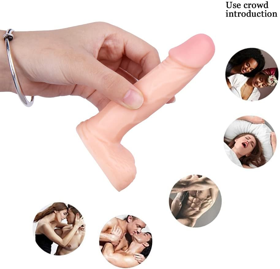 Cute Realistic Flesh Dildo Adult Sex Toys for G Spot Stimulator & Anal Plug Play, 4.3 Inches Length, 1 Inch Width (Flesh) image number 4