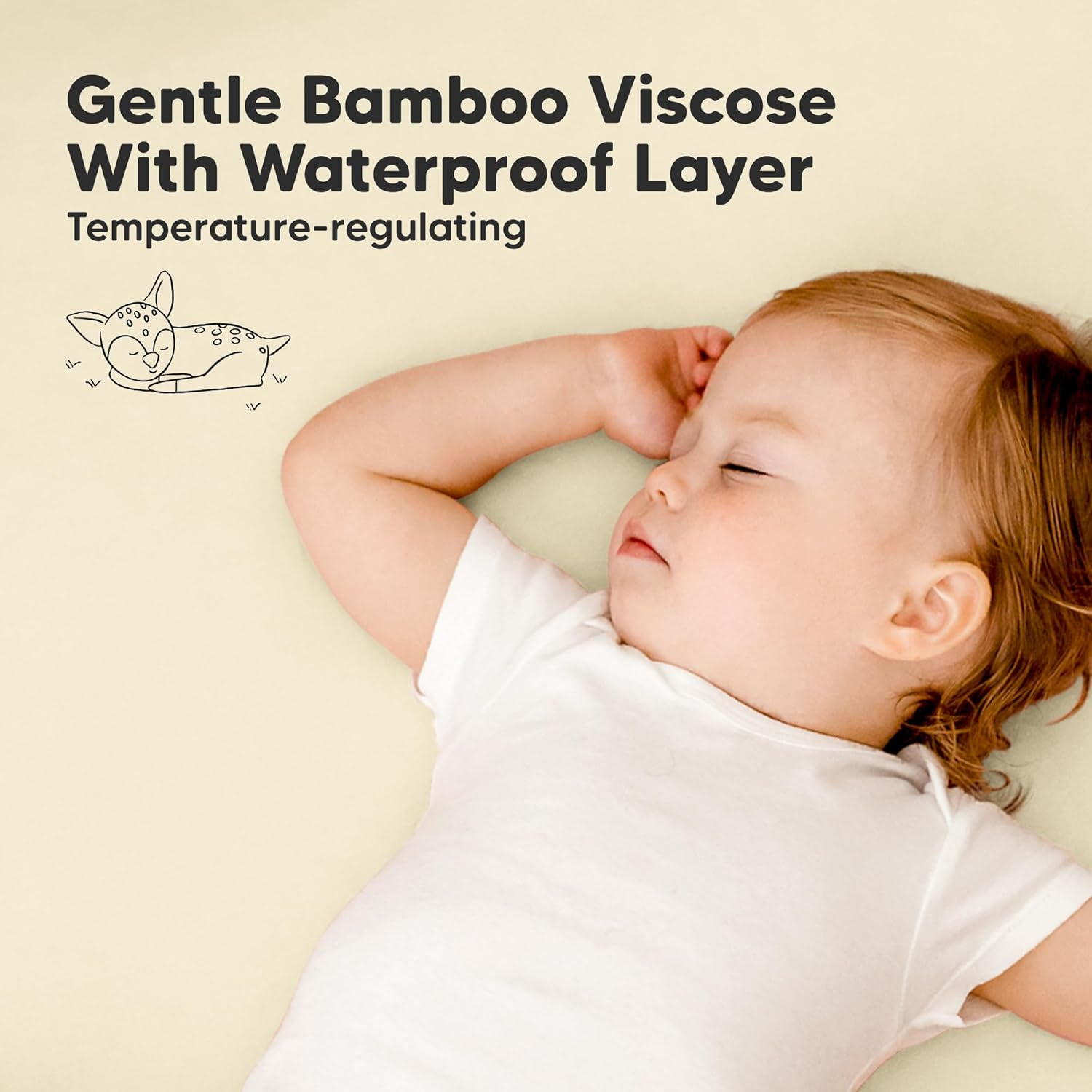 2-Pack Isla [Protect+] Waterproof Mini Crib Sheets (Latte) image number 5