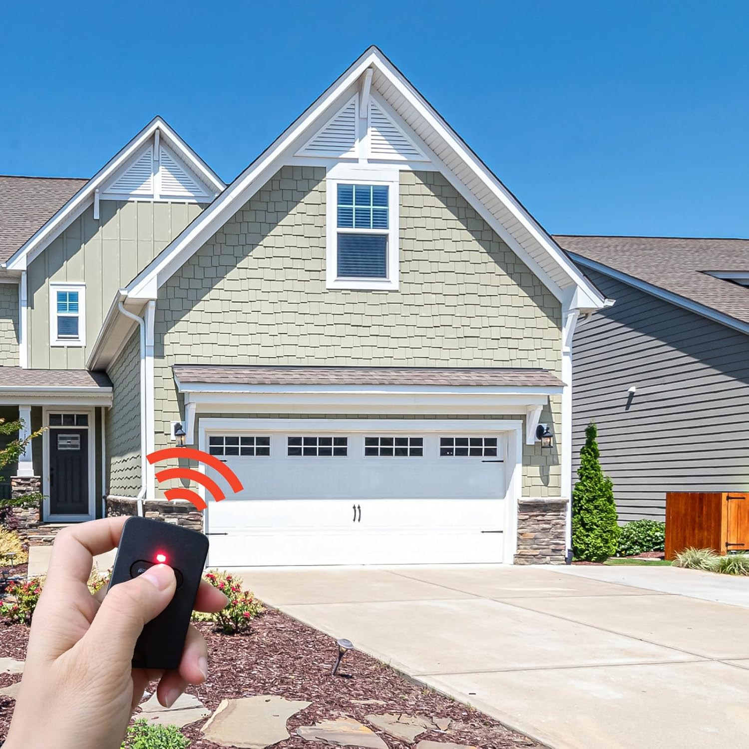 QSDIYRF Garage/Gate Remote Replacement for MPC2 TX318 318Mhz 3-Position 9 Dip Switches Garage Door Remote (Red LED Indicator, No Paper Instruction Manual) image number 3