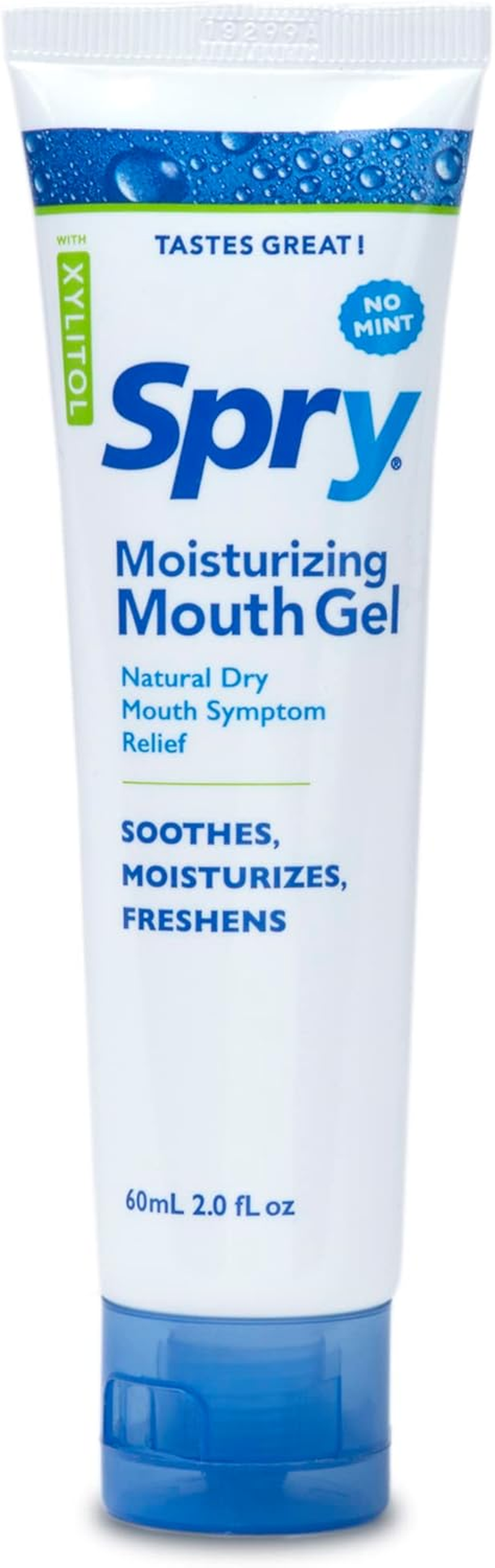 Spry Natural Xylitol Dry Mouth Relief Gel - Long Lasting, Sugar-Free Moisturizer, Stimulate Saliva Flow and Stop Bad Breath, Spearmint Flavor, 2 Oz