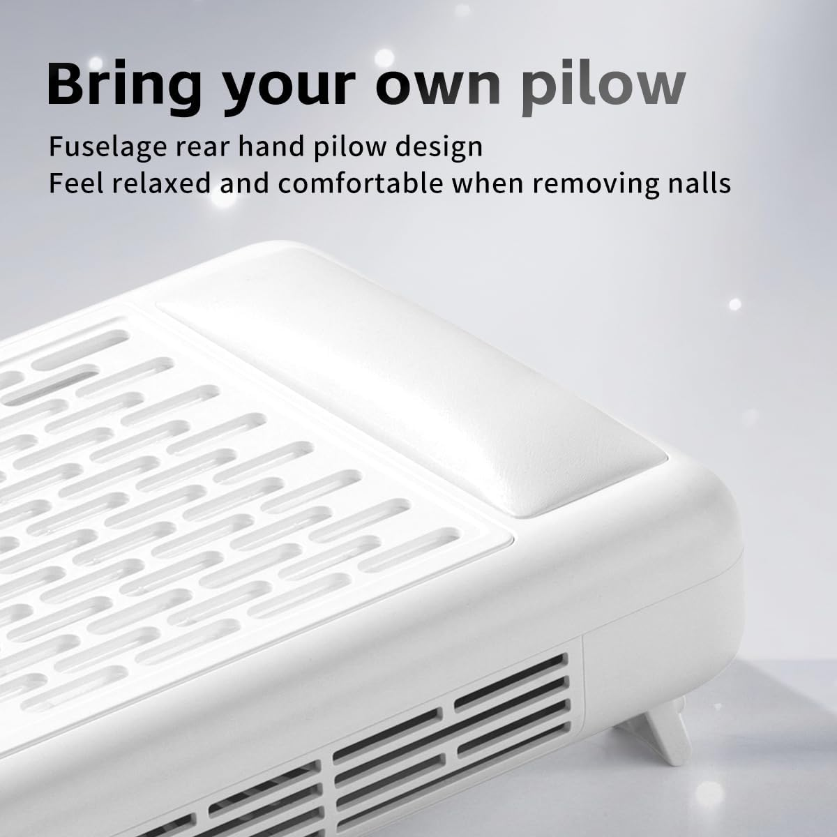 MUSILAN Nail Dust Collector with Nail Arm Rest, Professional 5-Speed Low Noise Vacuum Fan for Nail Techs, Powerful Suction Flexible Design with Adjustable Stand & USB Output Port for Salon & Home Use image number 5