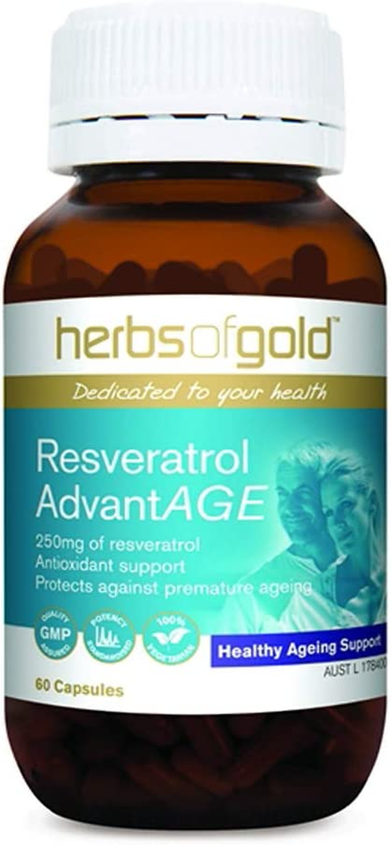 Herbs of Gold 250Mg Resveratrol Advantage 60 Capsules