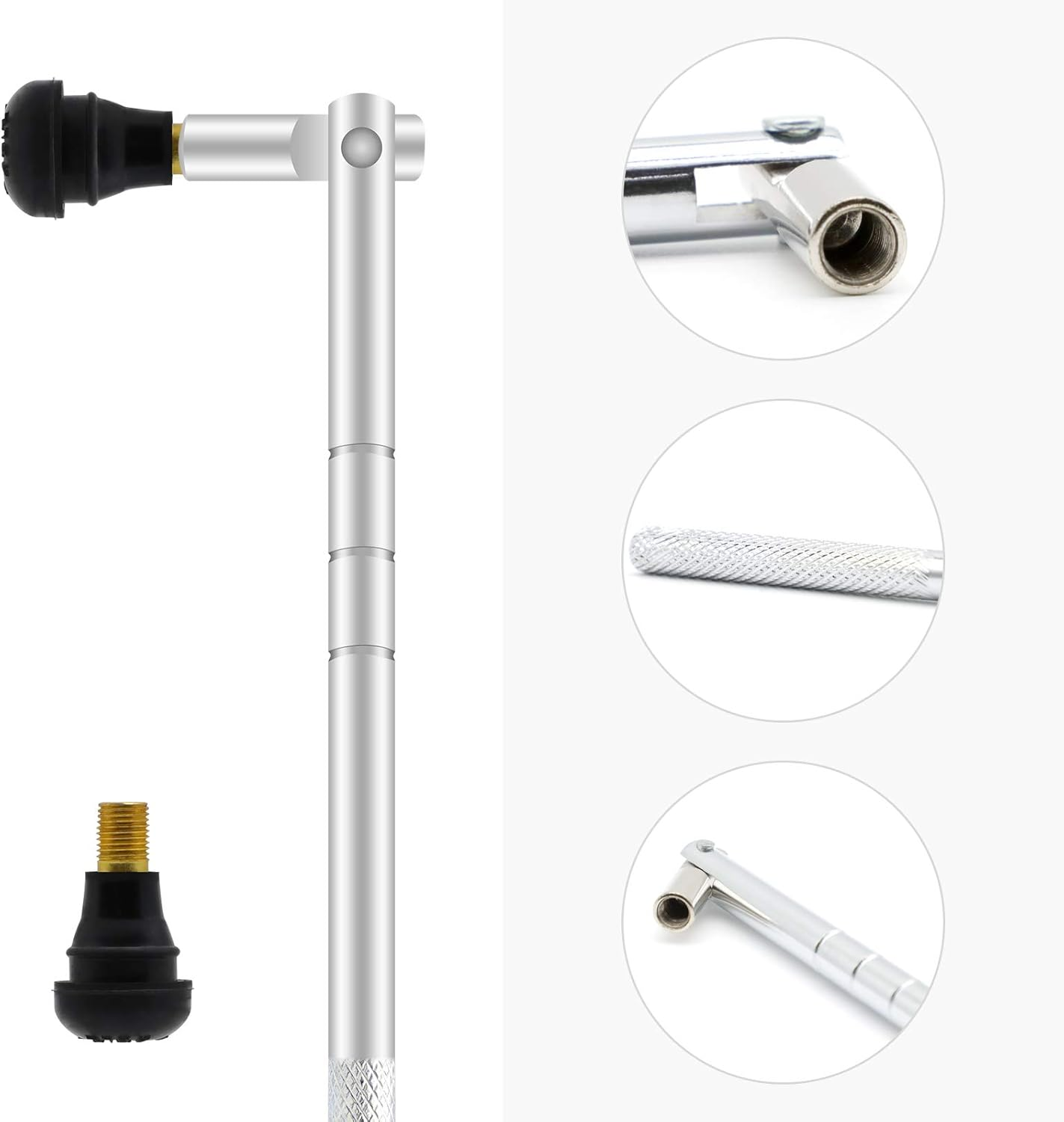 Valve Core Tool Set with 20Pcs Valve Cores 10Pcs Tire Valve Caps 5-Way Valve Tool Dual Single Head Valve Core Remover Tire Repair Tool 6 image number 6