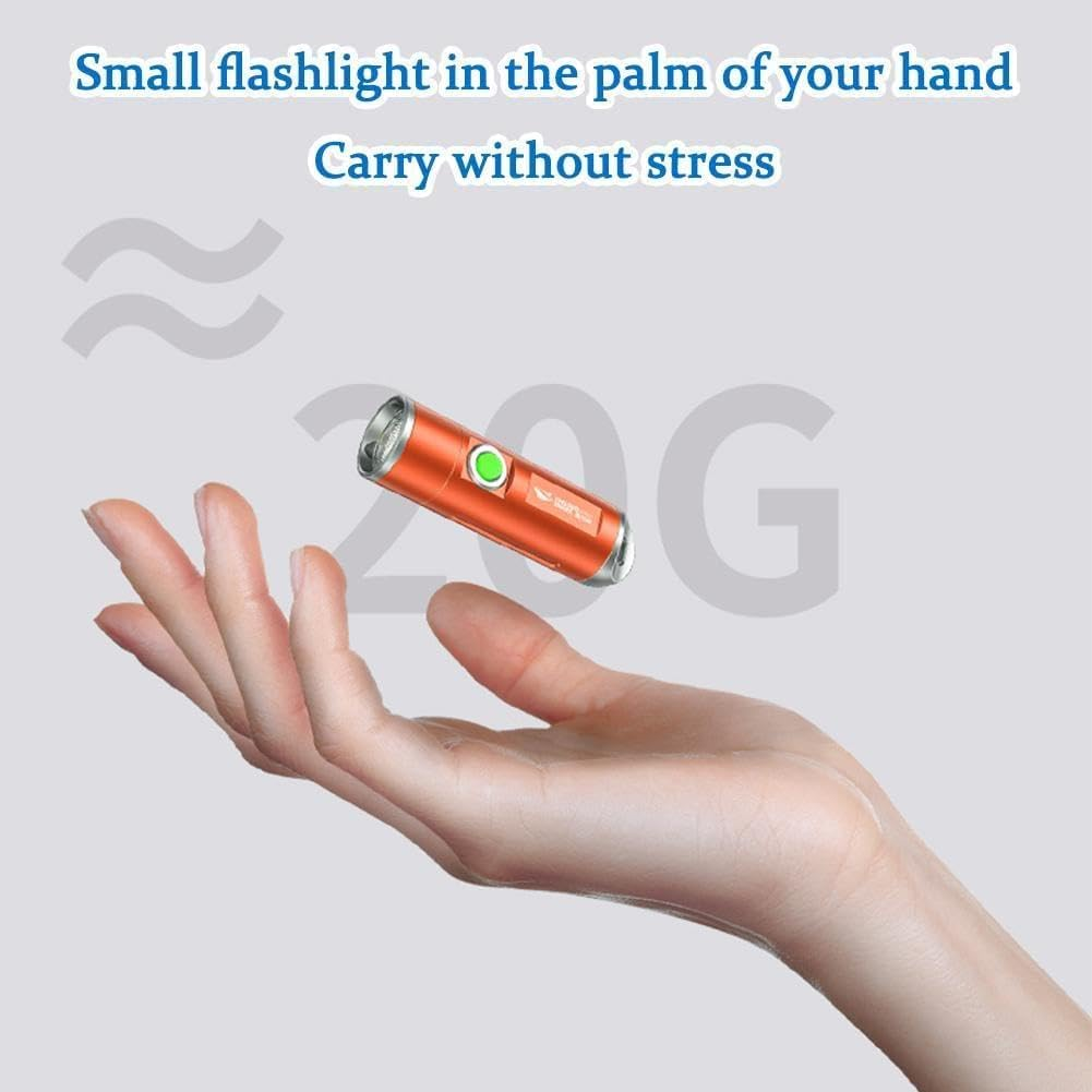 Rechargeable Handheld Torch Keychain Flashlight USB-C Rechargeable Compact Everyday Flashlight Hik Pocket for Camping, Carry image number 3