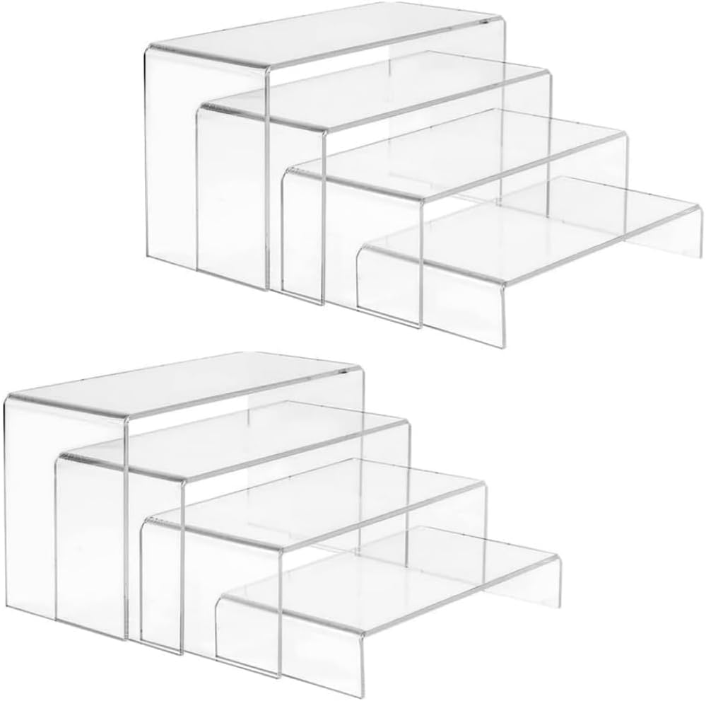 HIDOSNG Acrylic Display Riser, 8PCS U-Shaped Acrylic Risers, Clear Rectangular Stands for Candy Dessert Cupcakes,Collectibles Display Stands Shelf for Display image number 3