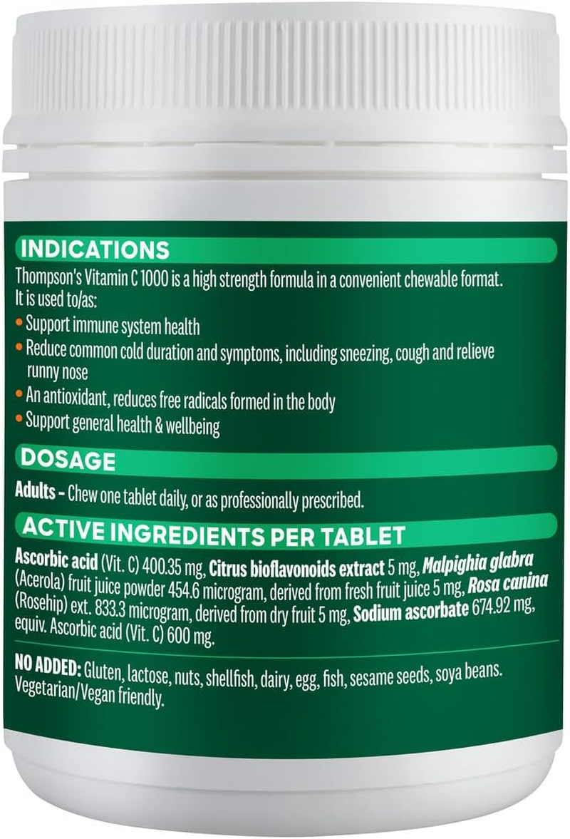 Thompson'S Vitamin C 1000Mg Chewable Tab X 150 image number 2