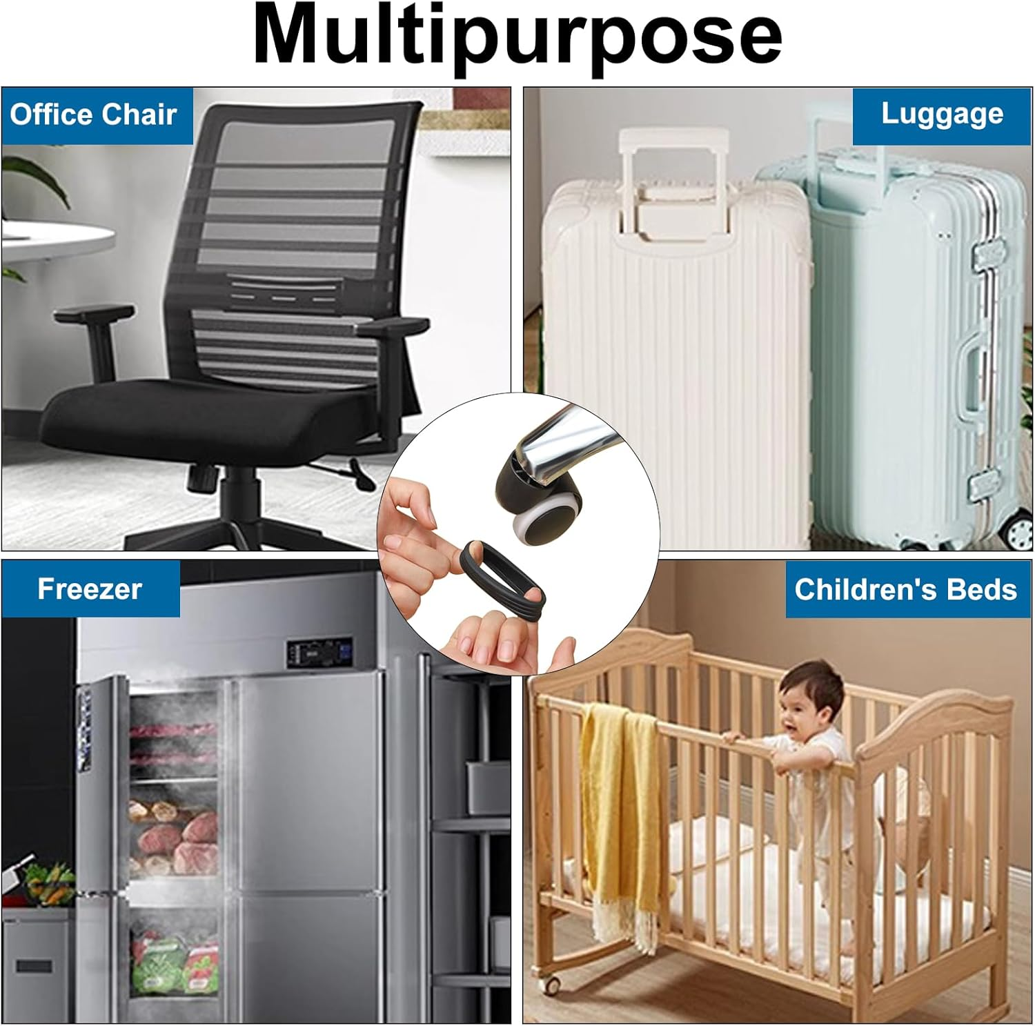 KASESSS 16 Pcs Suitcase Wheel Covers, Silicone Luggage Wheel Protector, Portable Luggage Wheel Covers Reduce Noise Luggage Compartment Wheel Protection Cover Water-Resistant Luggage Wheel Cover, image number 4