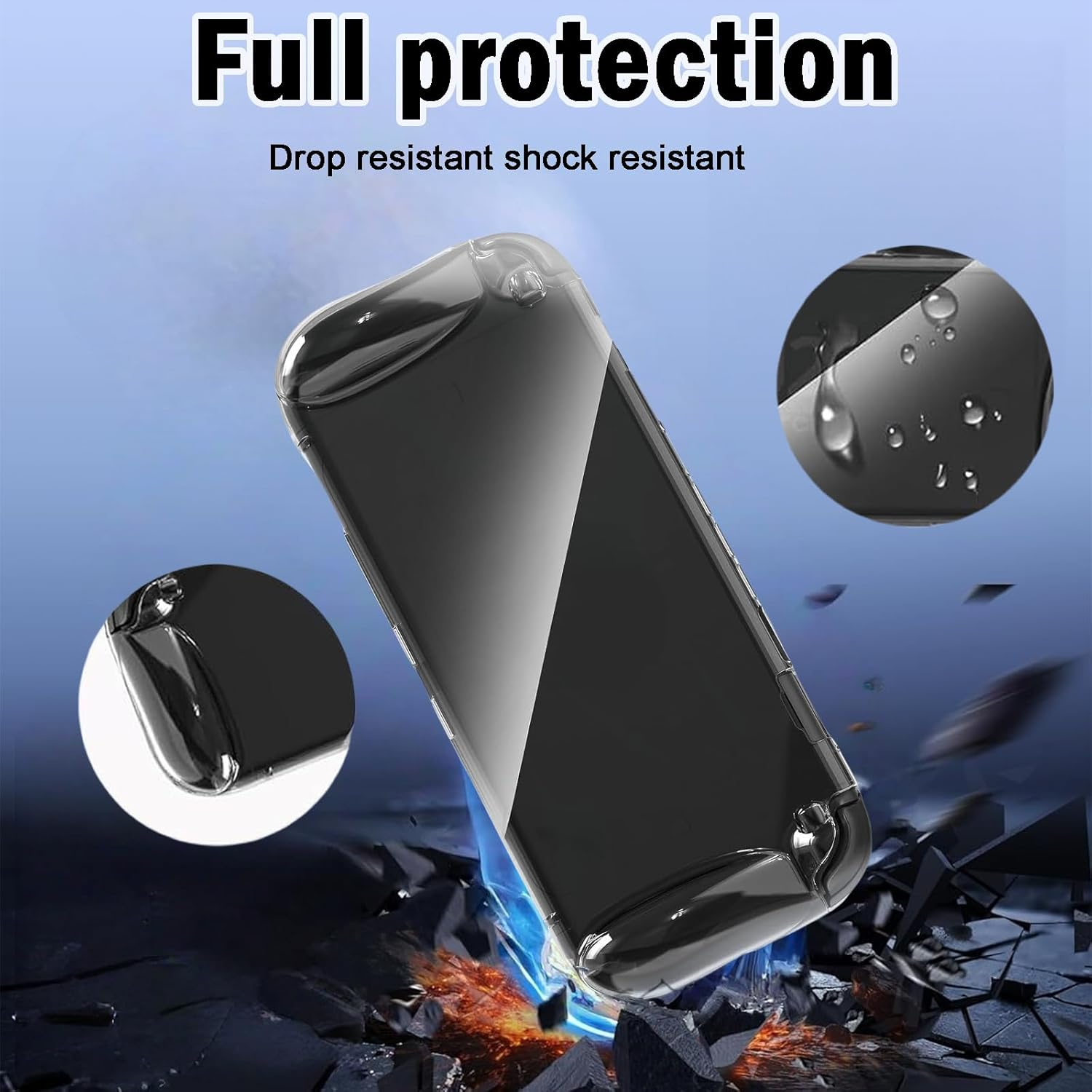 Protective Case Compatible with Switch 2, Soft TPU & Hard PC Full-Body Protection Clear Case for Switch 2, Shock-Absorption Cases, Anti-Scratch, Ergonomic Grip Cover