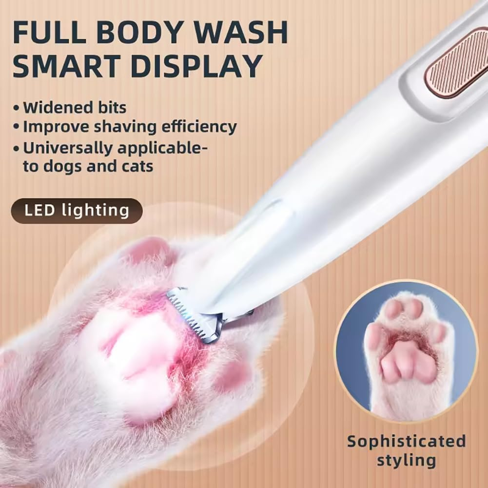 2024 Upgrade Micro Precision Trimmer, Multifunctional Pet Hair Clippers with LED Light, Low Noise Waterproof Rechargeable Paw Trimmer for Paws, Ears, Rump, Face, Eyes image number 6