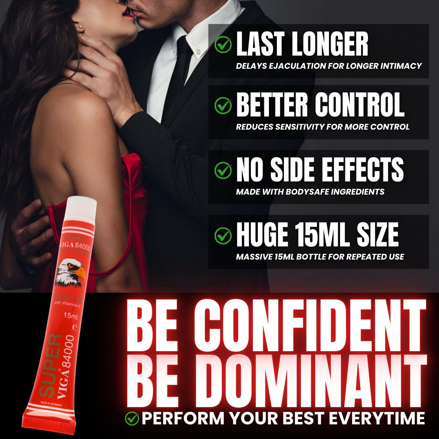 84000 Delay Cream for Men | Last Longer in Bed | 15Ml | Desensitizing Gel for Premature Ejaculation PE | Helps Prolong and Control Climax image number 2