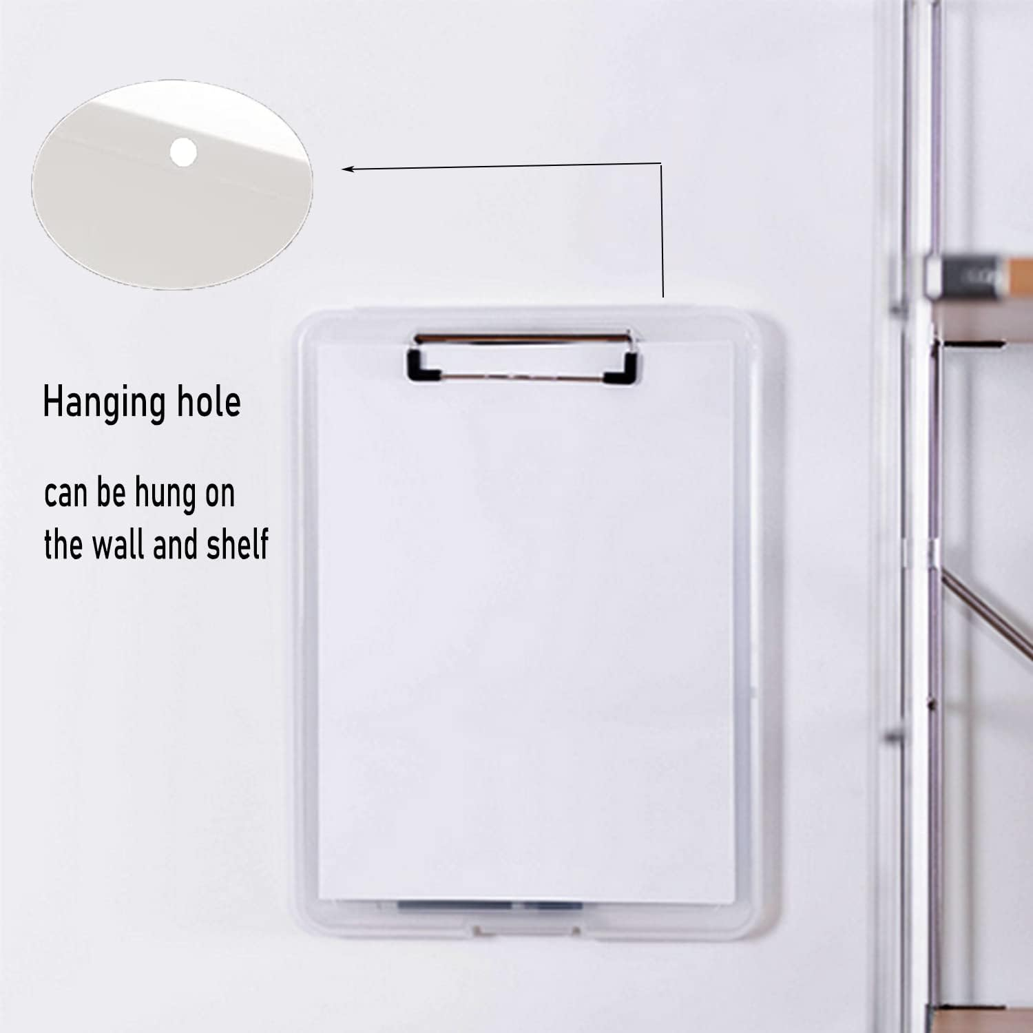 SAYEEC Clipboard with Storage, High Capacity Nursing Clipboard with Pen Holder, Plastic Storage Clipboard Folder with Low Profile Clip, A4 Portable Work Clipboard for Teachers School Office (White) image number 1