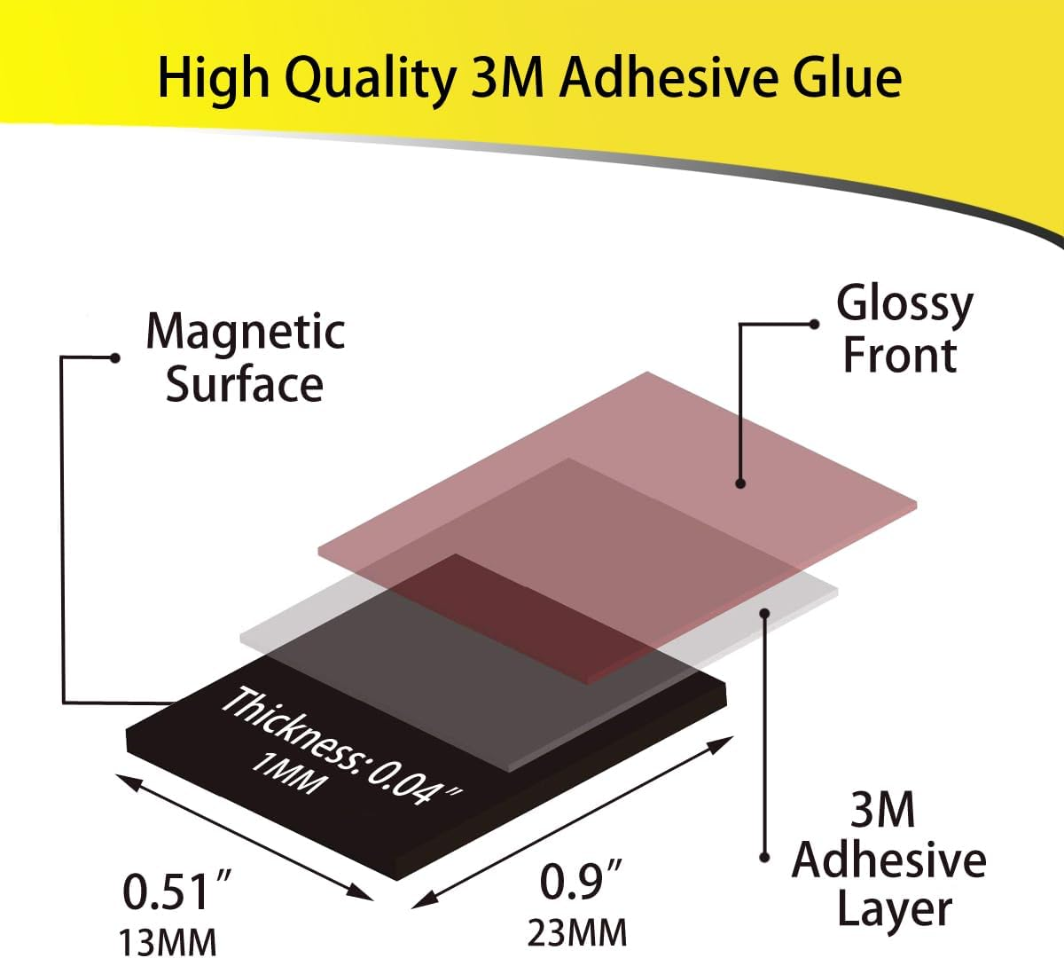 Adhesive Magnets 100Pcs &ndash; Strong 3M Peel & Stick Magnetic Strips for Crafts, DIY, Whiteboard Labels, Fridge, Office & Classroom Use, 23&times;13Mm image number 3