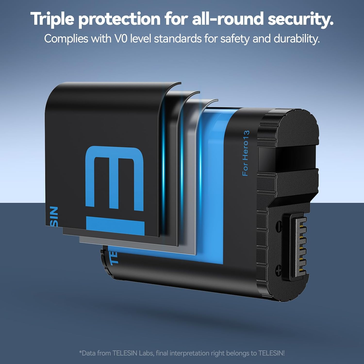 TELESIN Hero13 Battery (2-Pack) for Gopro 13 Black, Long Lasting Large Capacity as Original Enduro Batteries Support Fast Charge for Go Pro Hero 13 Black Camera Charger Accessories image number 2