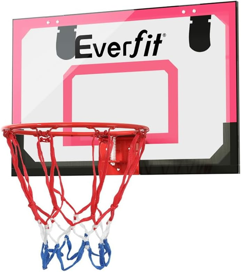 Everfit 23" Mini Basketball Hoop for Kids Adult, Indoor Door Basket Ball Hoops Net Wall Backboard, Wall-Mounted Toys Home Room for Sports Exercise Playing Game, Red image number 1