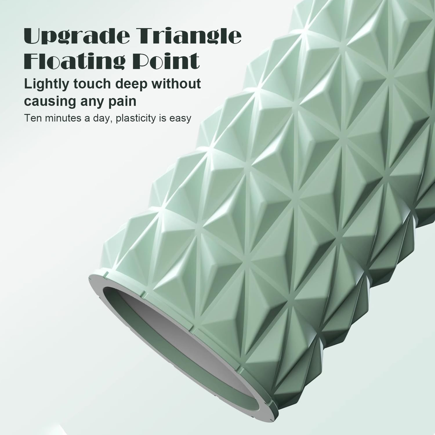 Foam Roller - 18" Deep Tissue Massage Muscle Roller and Stretching Equipment for Sustainable Strength and Myofascial Trigger Point Release (Light Green) - Light Green image number 6