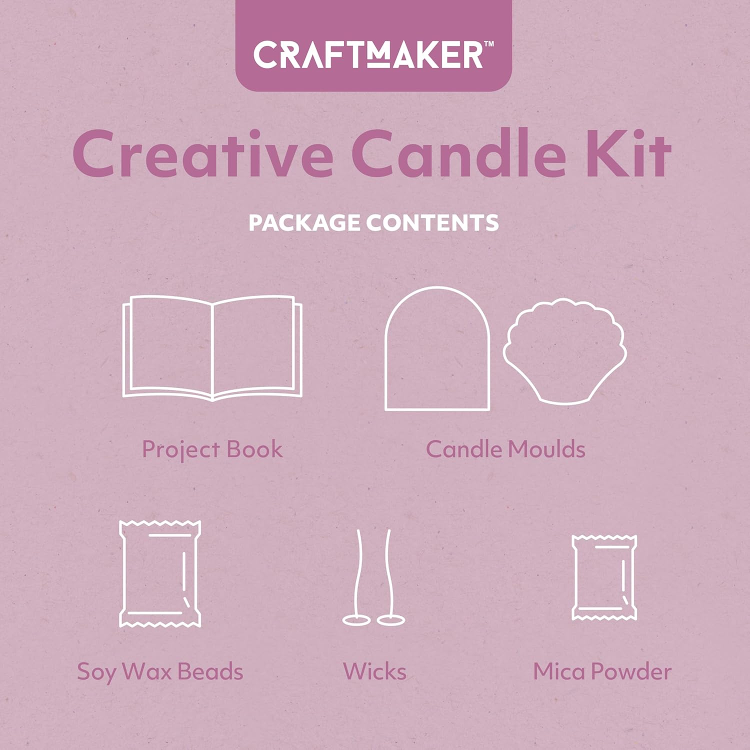 Craft Maker Creative Candle Kit - DIY Candle Making for Adults - Soy Wax and Moulds Included - Step-By-Step Projects - Creative Arts and Crafts - Decorative Gifts image number 2