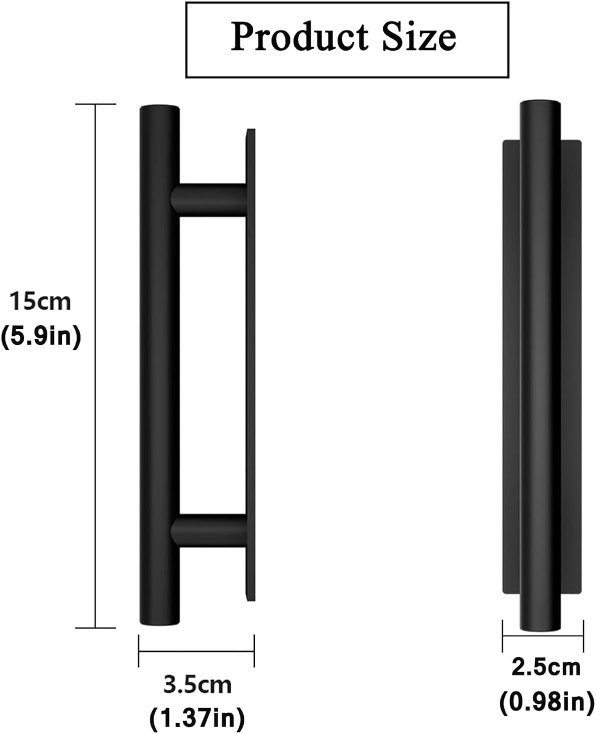 Kwa Heri 8 Pack Self-Stick Push Pull Helper Black Hidden Cabinet Handle ABS Plastic Door Window Wardrobe Handle Instant Cabinet Drawer Furniture Handles (Black) image number 6