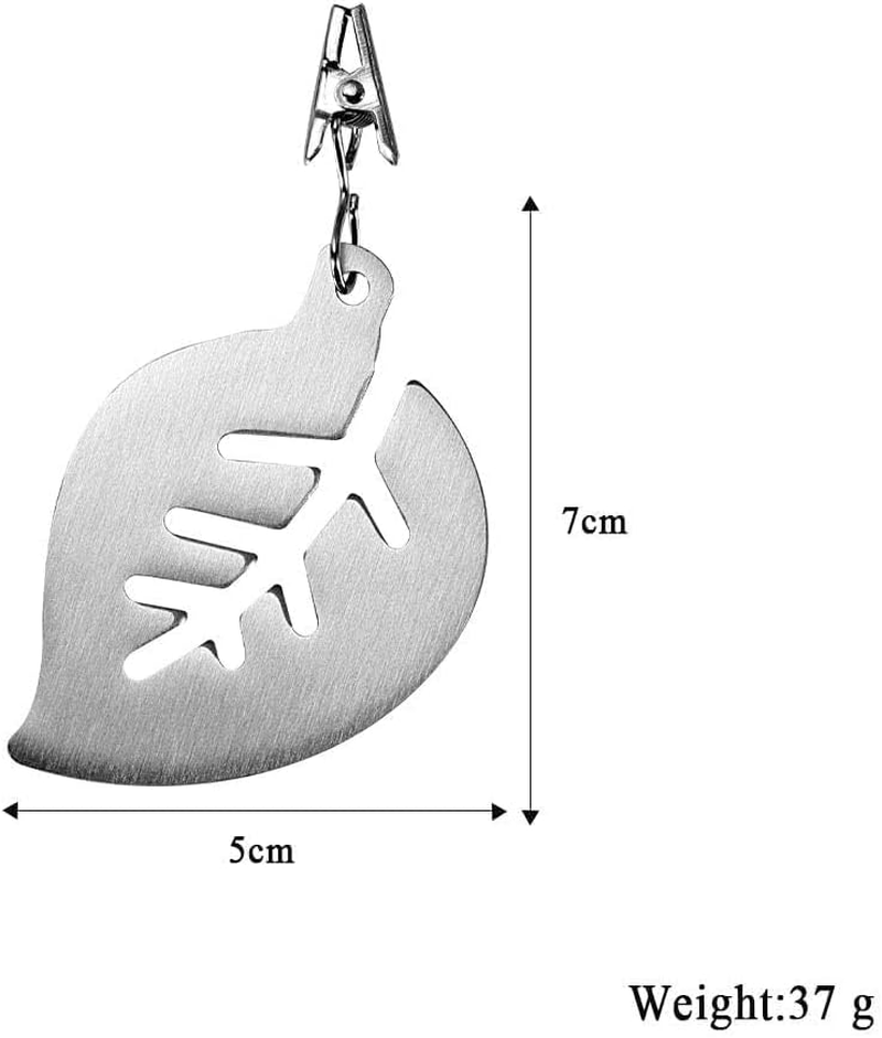 8Pcs Tablecloth Weights Pendant Stainless Steel Tablecloth Clip Leaves Shaped Metal for Dinner Table Family Dining Table Decoration image number 3