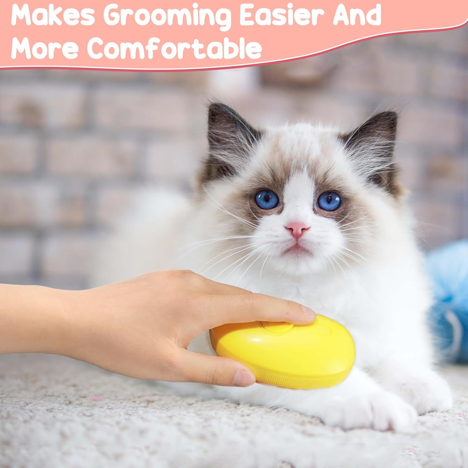 Cat Brush with Steam, Cat Steamy Brush, 3-In-1 Steam Brush for Cats, Cat Steam Brush, Pet Spray Massage Comb, Cat Brush with Spray for Massage, Care and Hair Removal image number 4