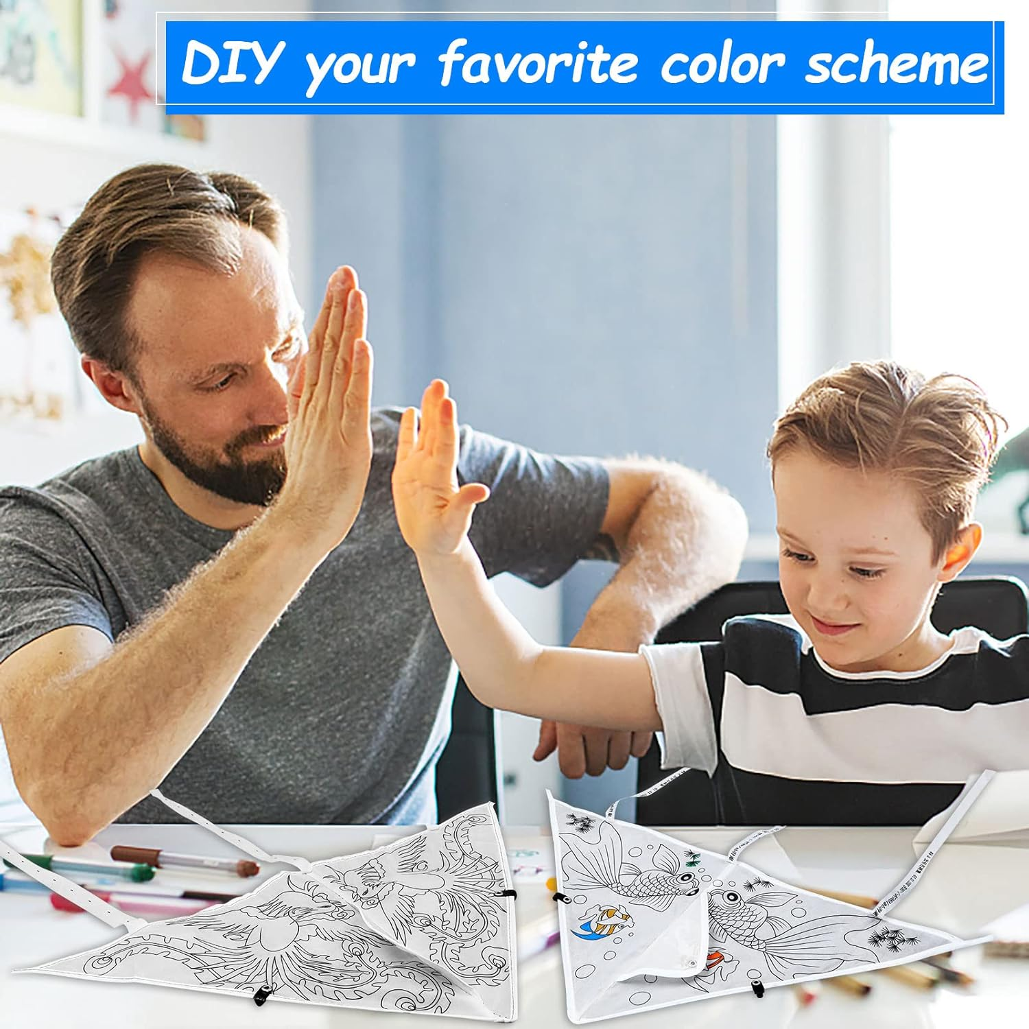 20 Psc DIY Color Filled Kite for Kids Kite Making Kit Bulk, Painting Kites,Decorating Coloring Kite Party Pack,Colorful Life Kite for Kids & Adults, Extremely Easy to Fly Kite for Beginner 10 image number 5